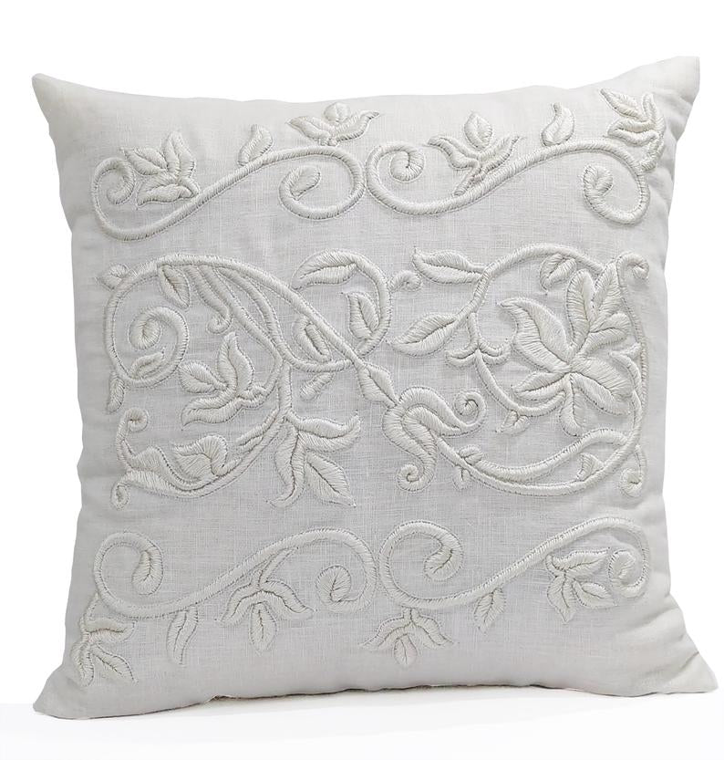 Embroidered Throw Pillow