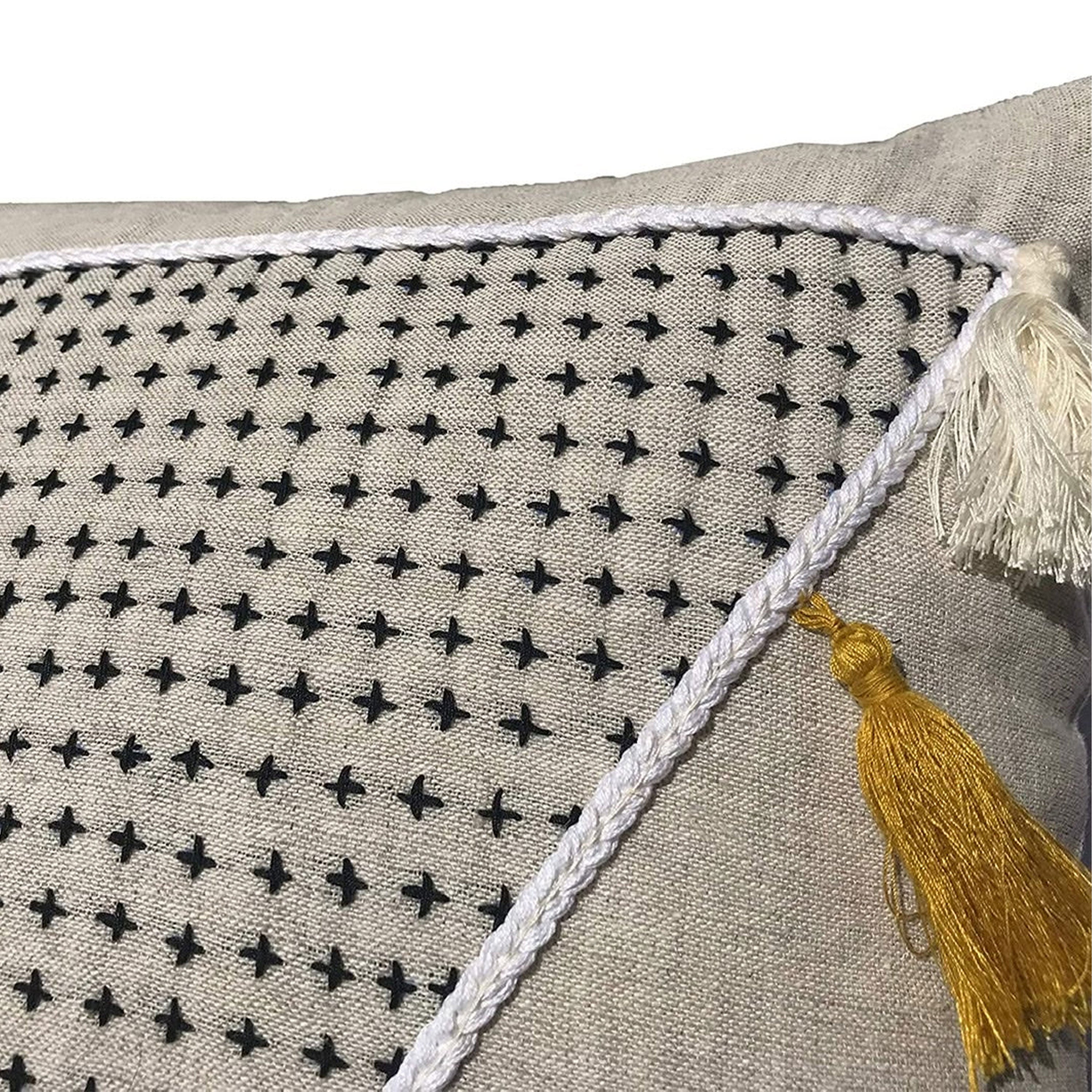 Boho Tassel Shaggy Linen Pillow Cover