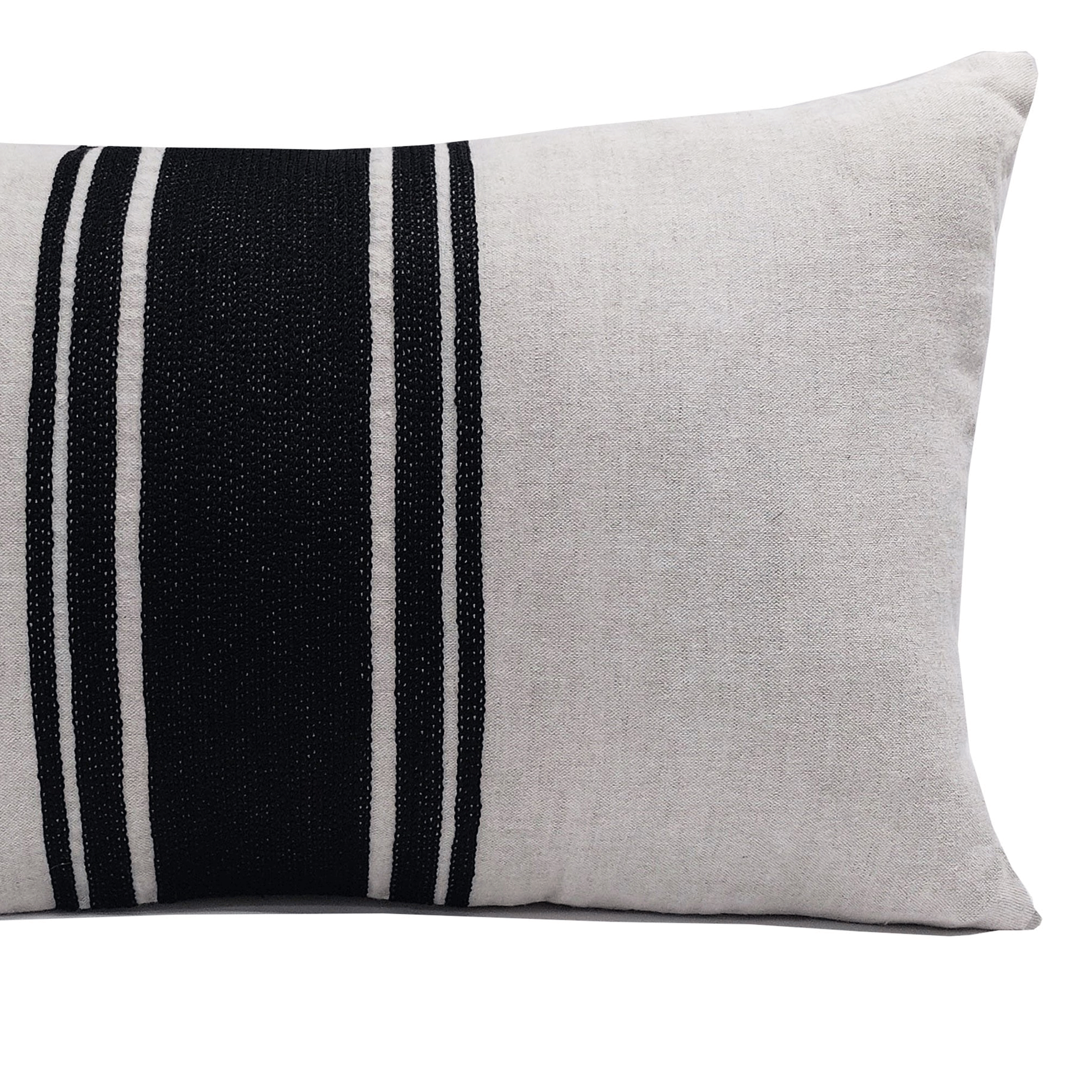 Oatmeal Black Grain Sack Pillow