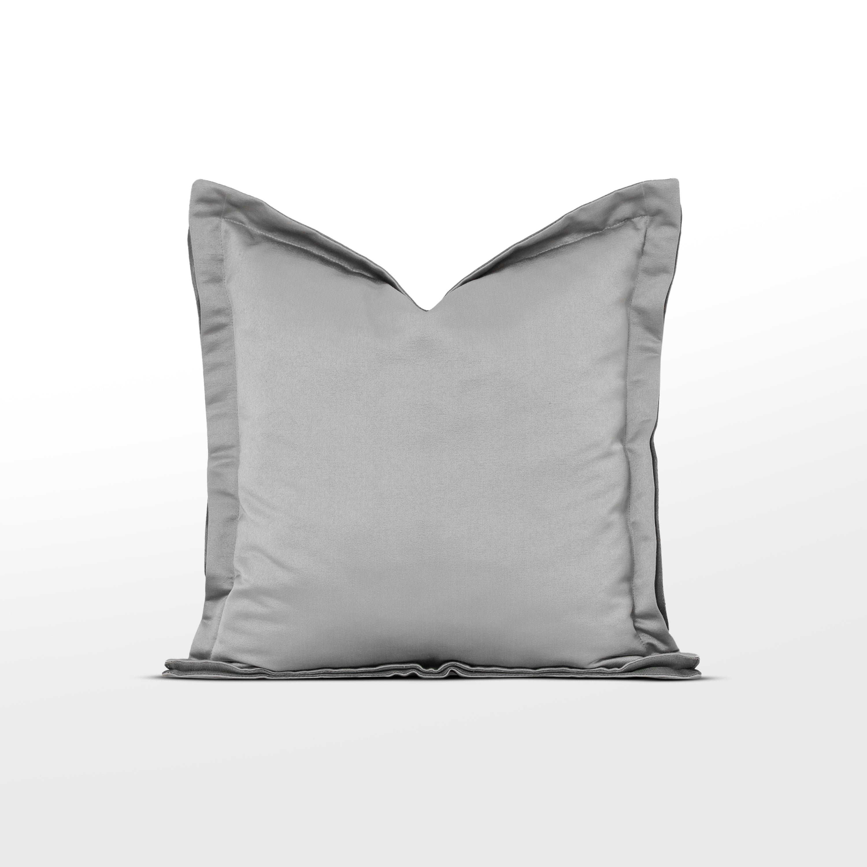 Grey Double Flange Pillow Cover