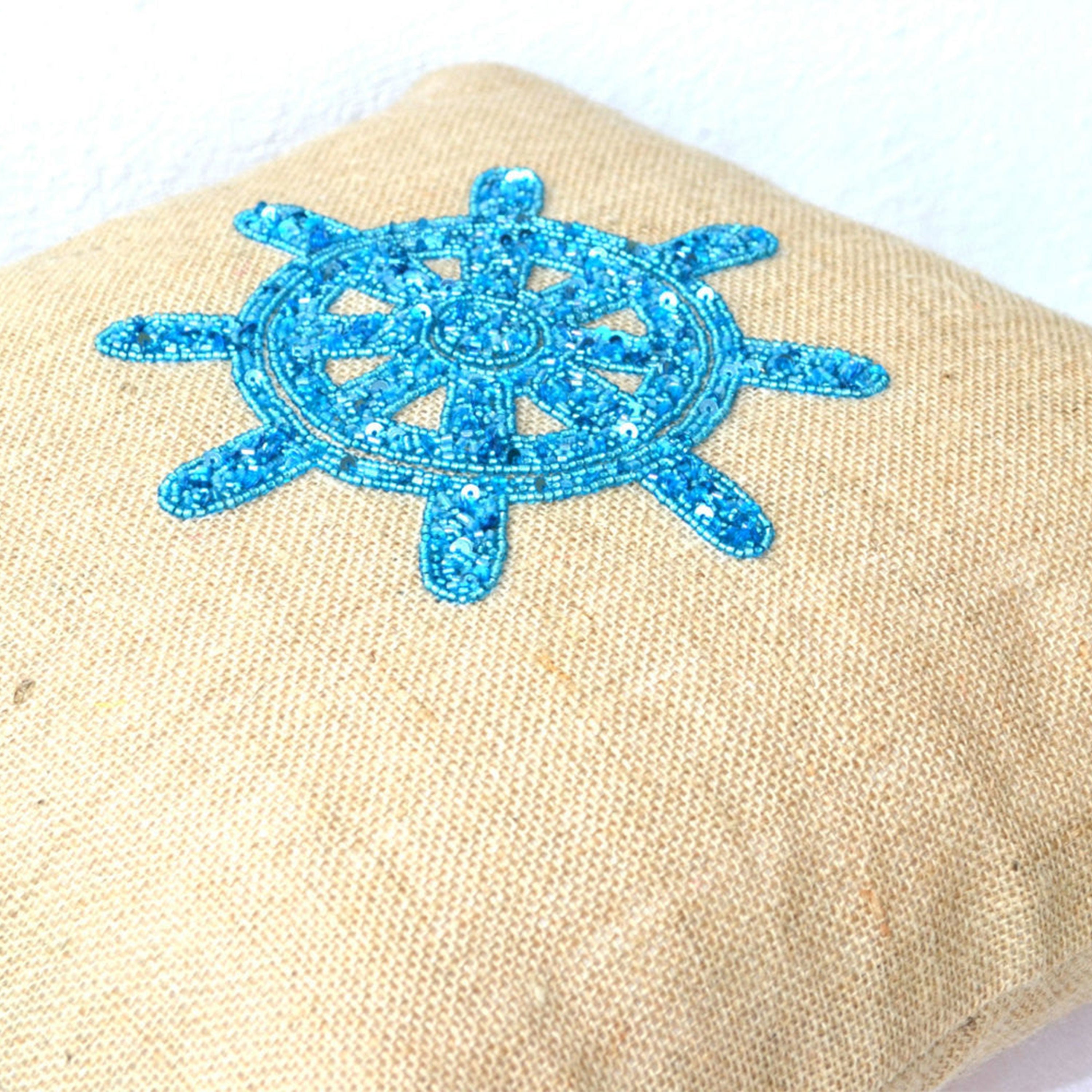 Decorative Pillow Covers Natural Burlap Nautical Ship Wheel Throw Pillow Gift