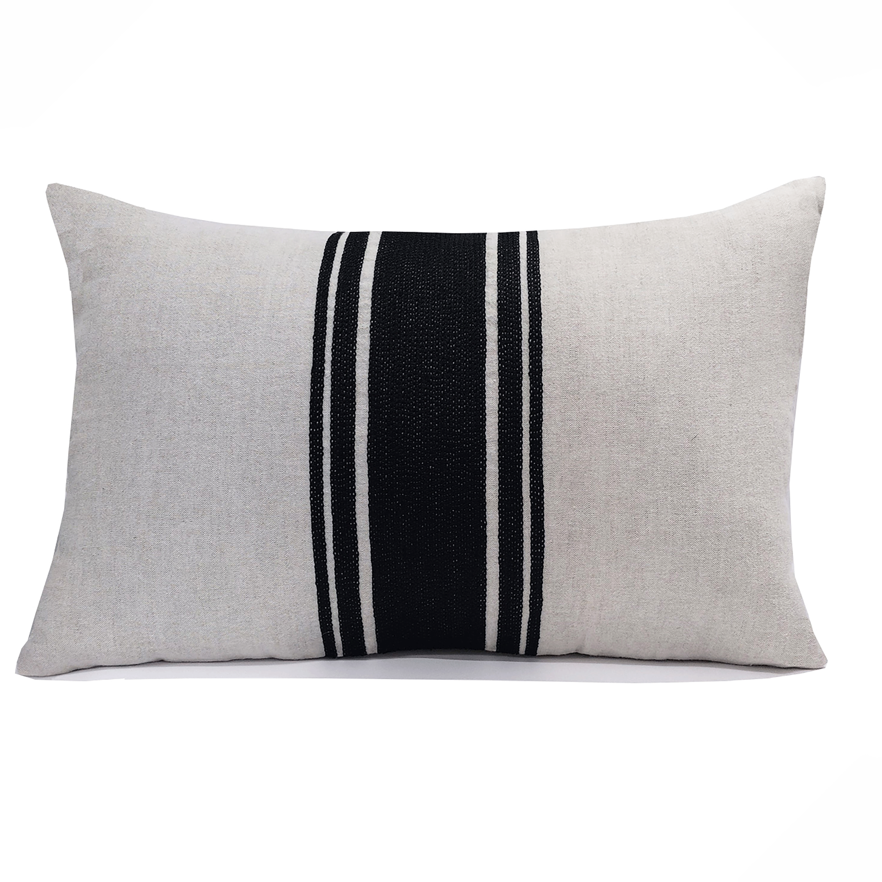 Oatmeal Black Grain Sack Pillow