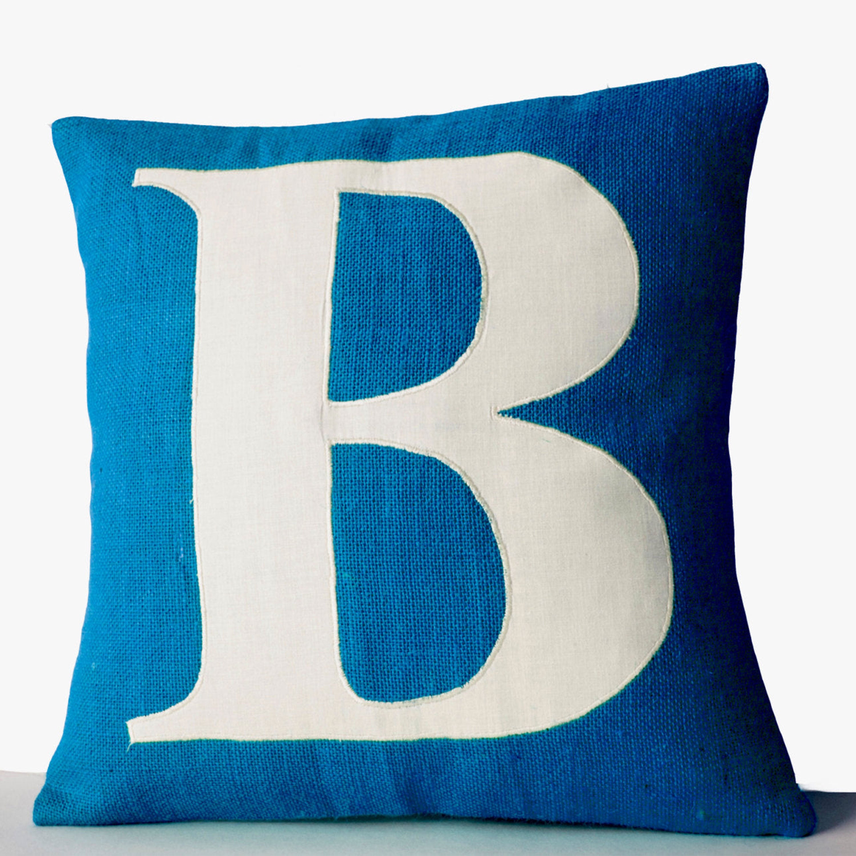 Monogram Pillow Cover With Large Letter