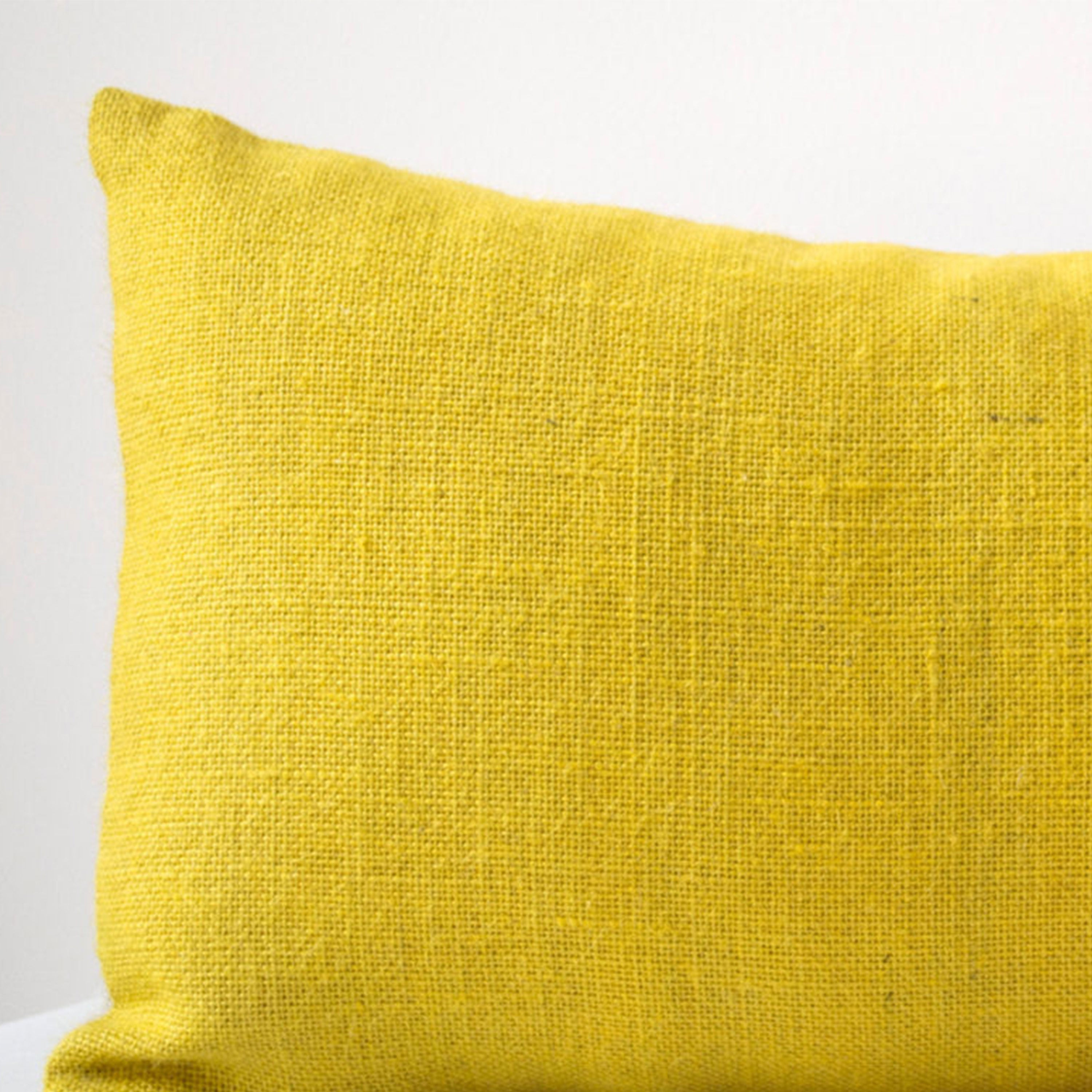 Yellow Pillow - Burlap Pillow color block - Yellow Fuchsia Decorative cushion cover- Spring Throw pillow gift 12X16 - Yellow Lumbar Pillow