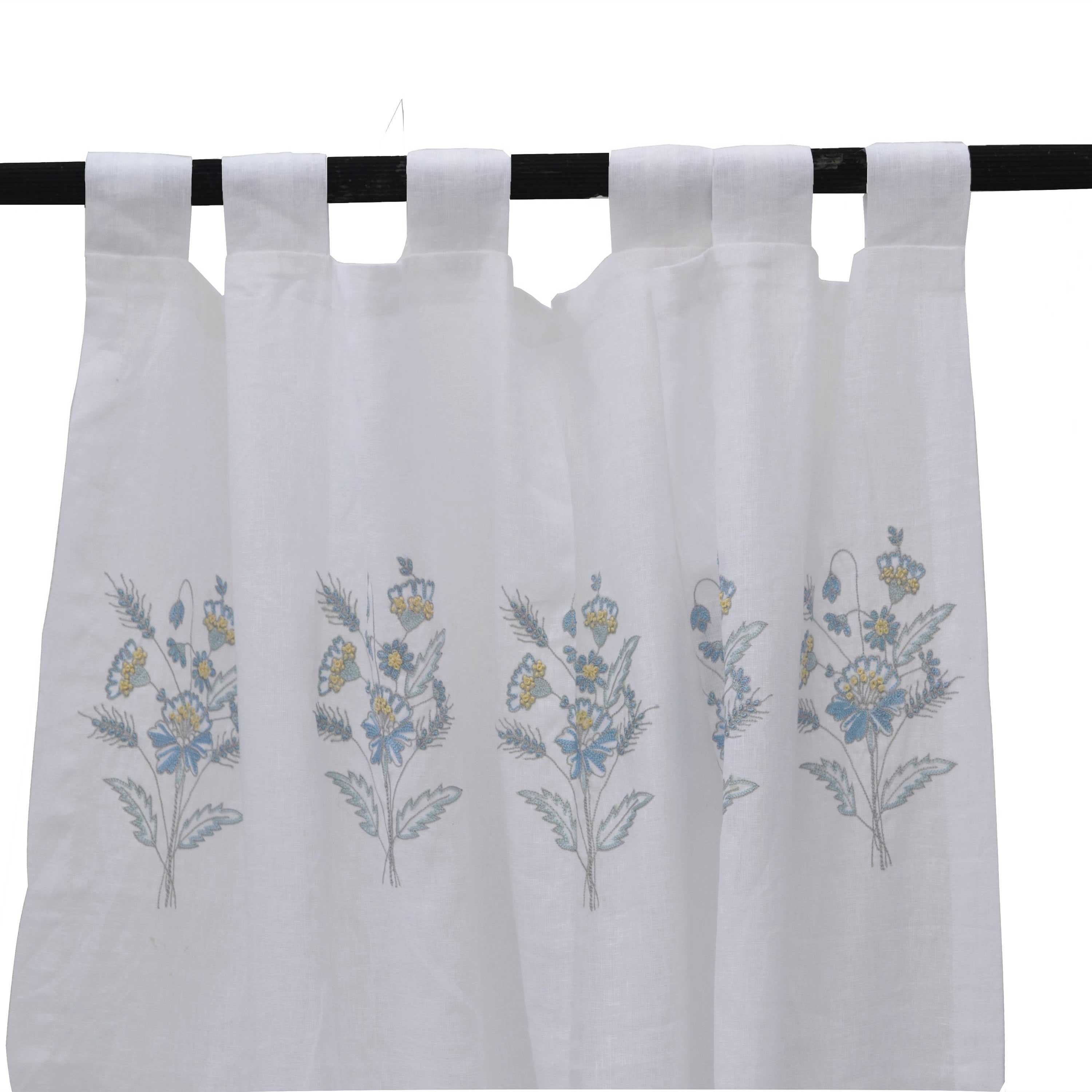 Custom made embroidered sheer linen curtain, perfect for any décor, dorm, or wedding registry. A great housewarming & Christmas gift.