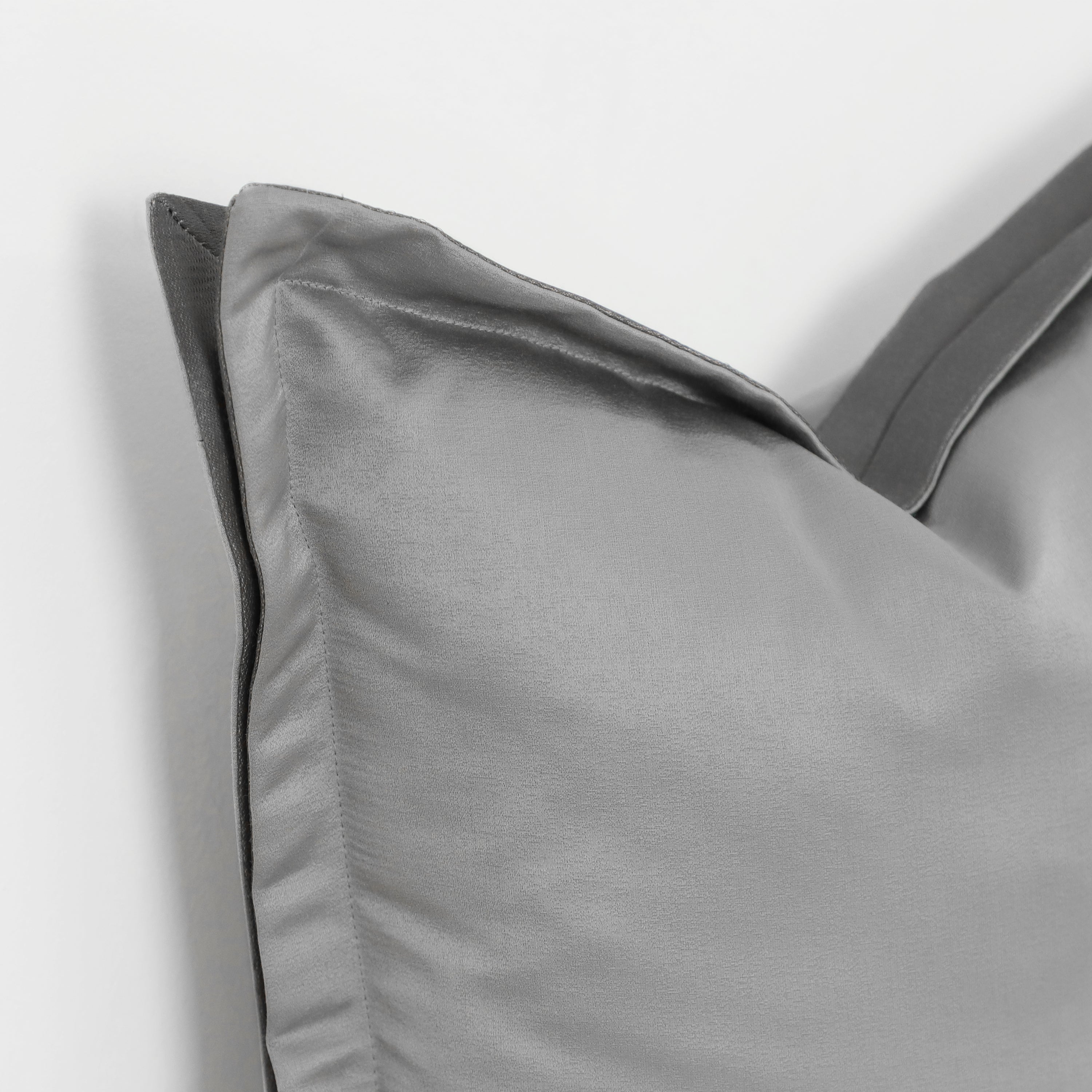 Grey Double Flange Pillow Cover
