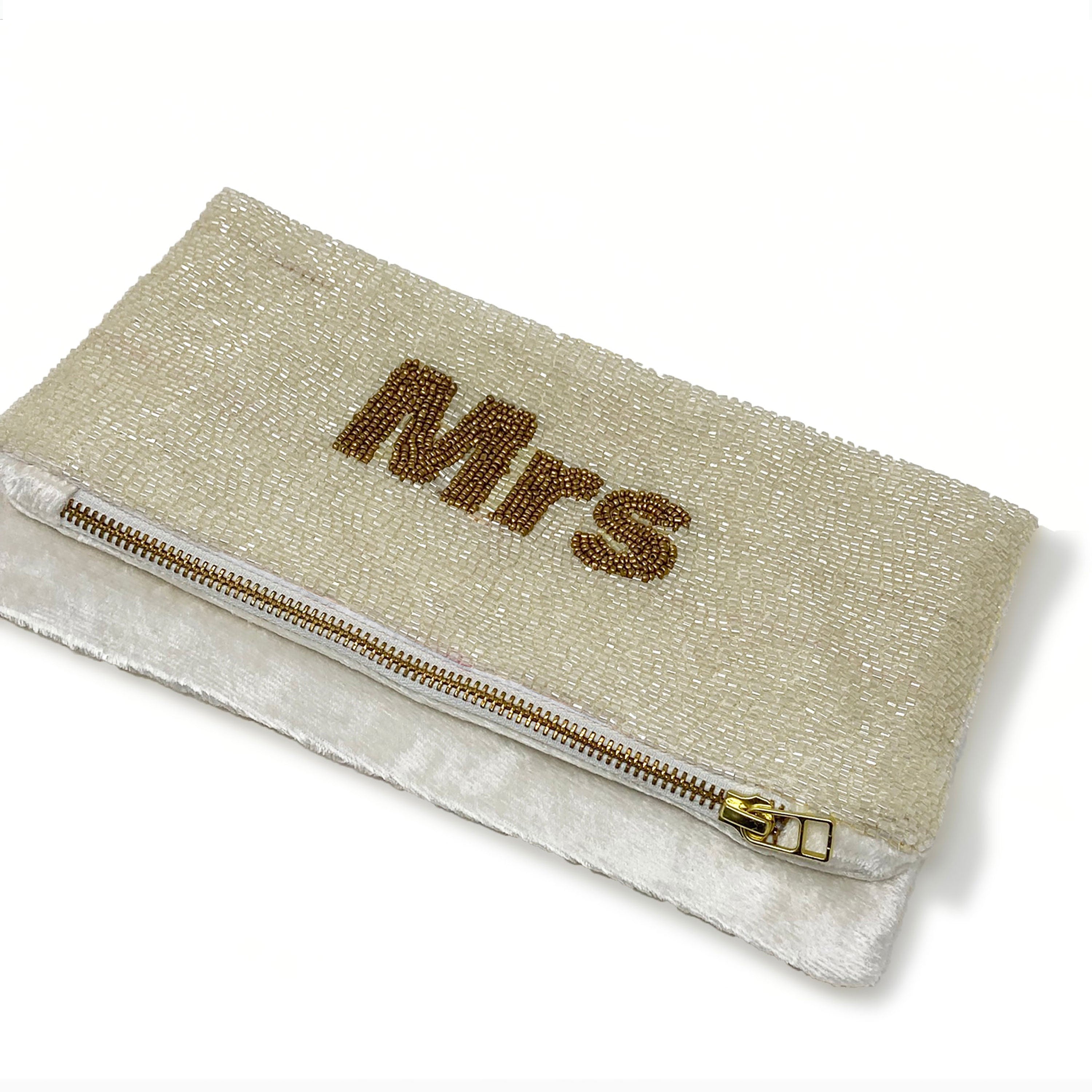 Mrs Ivory Beaded Velvet Bag