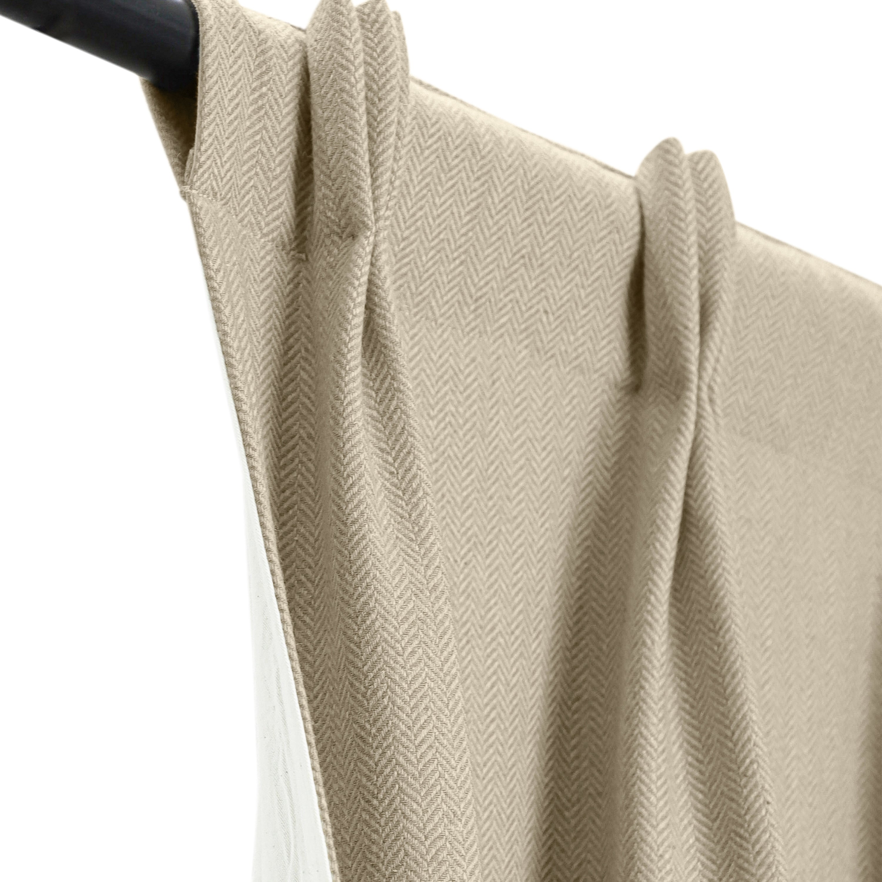 SPF 50+ curtains with AATCC 183:2020 protocol, offering year-round energy efficiency and customizable light control with optional blackout lining.