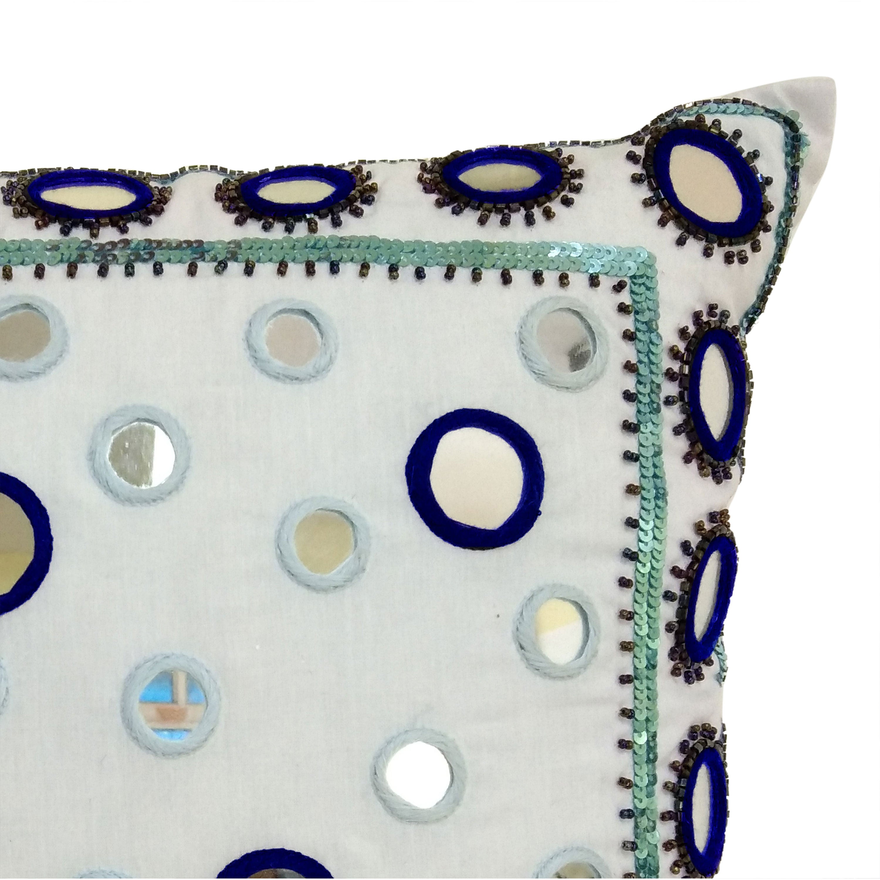 Mirror Pillow Cover in Blues