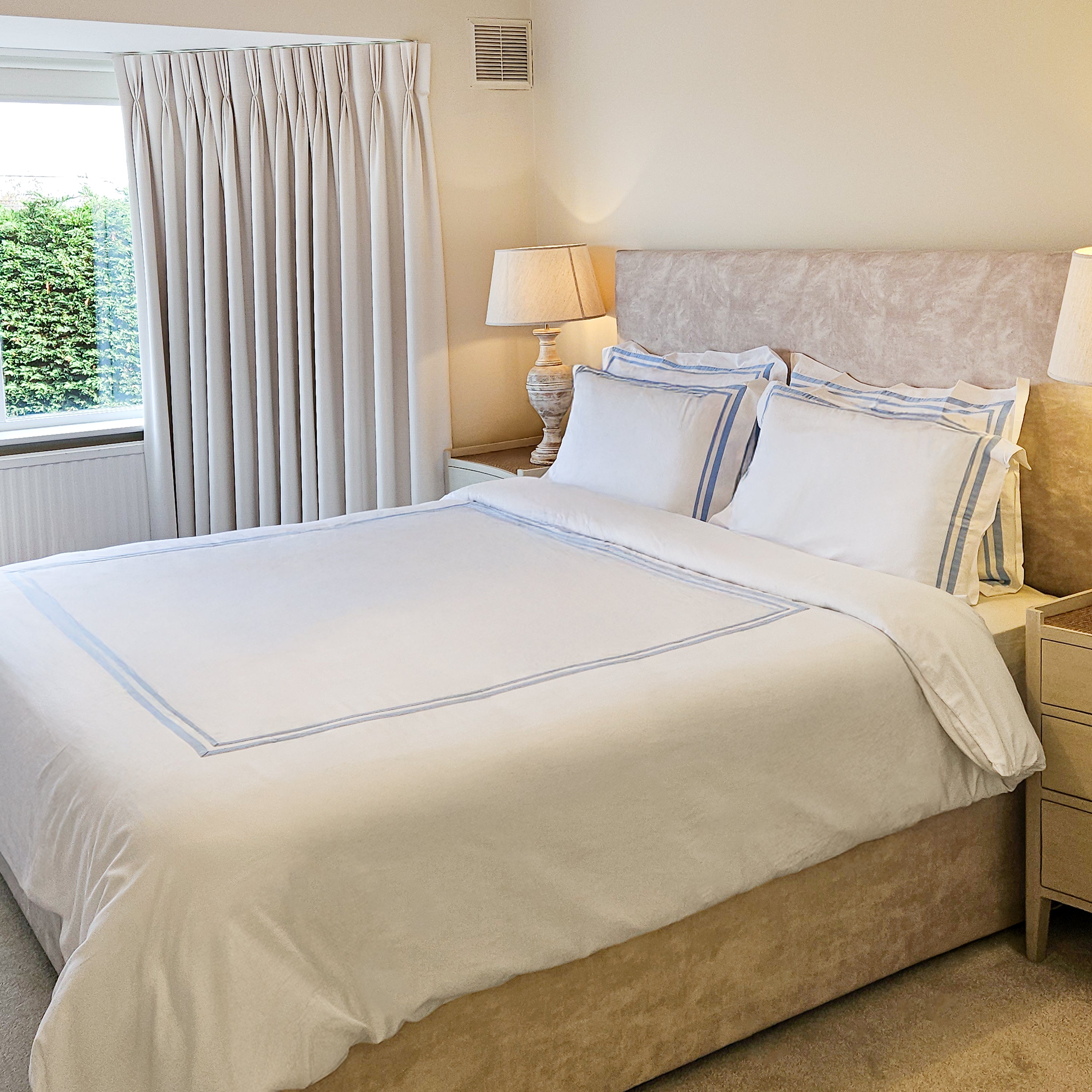 Custom Trimmed Duvet Cover Set | Luxury 400TC Cotton Bedding | US, UK & Europe Sizes