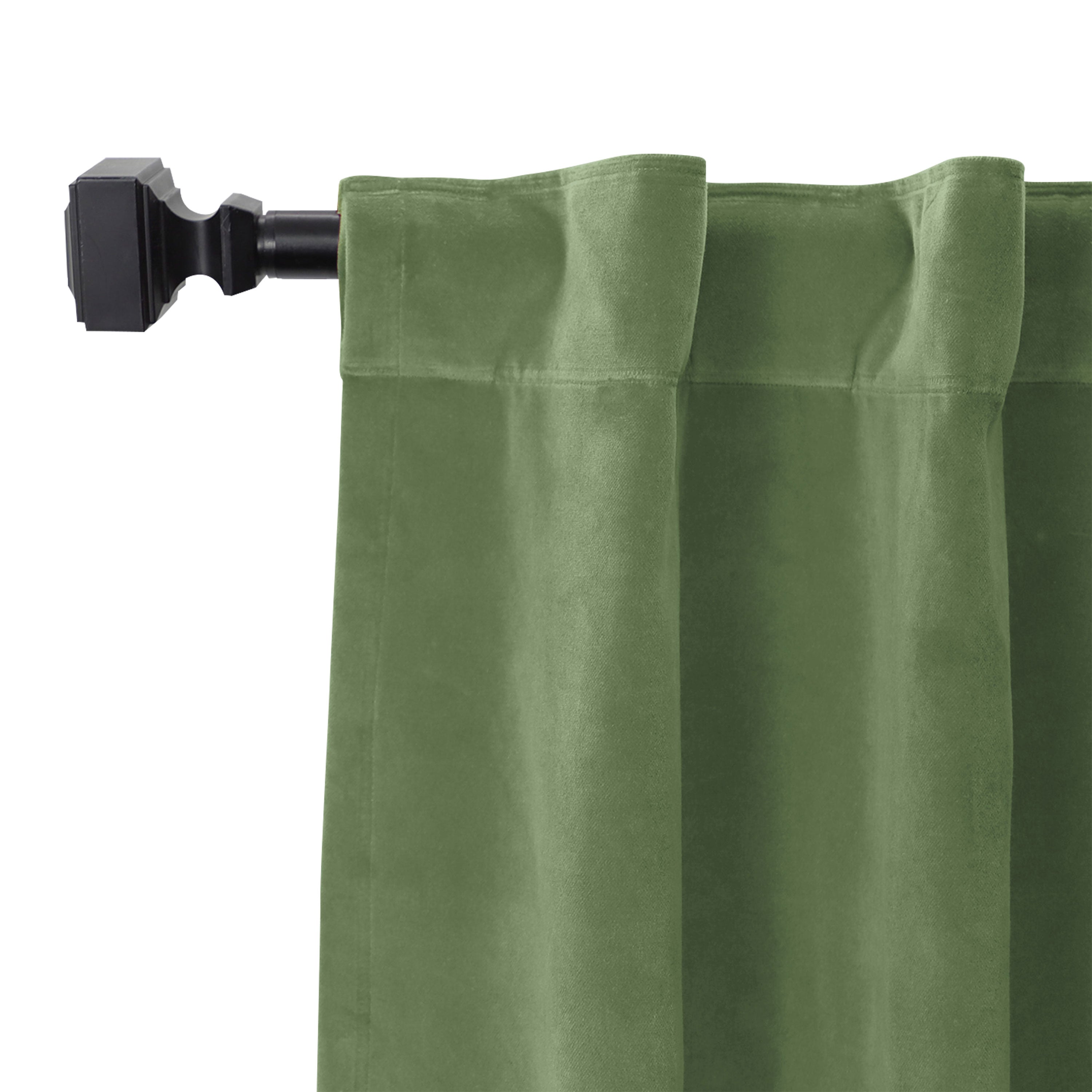 Made to order sage green velvet curtains, crafted from 100% cotton velvet, available in multiple colors for a premium, custom look.