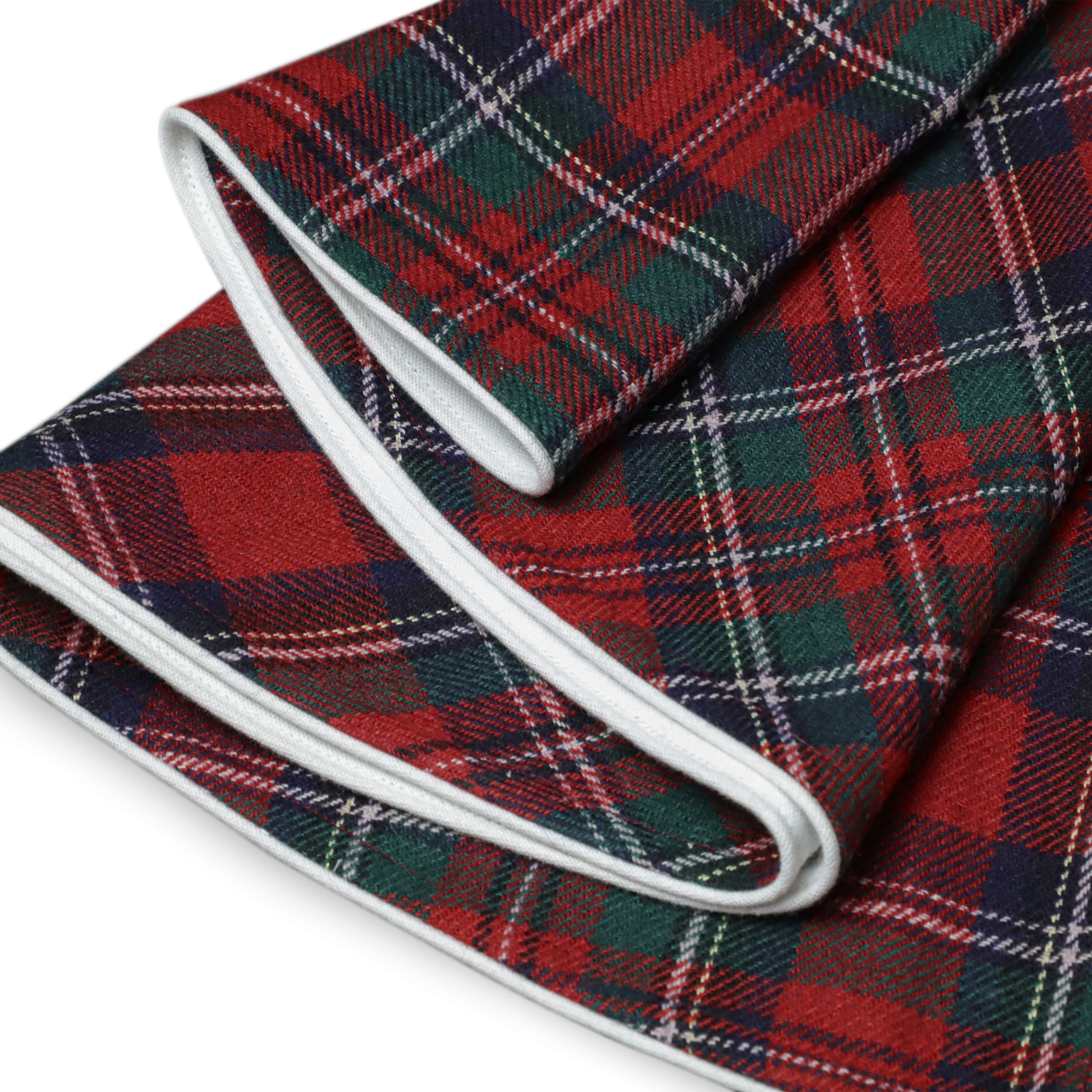 Red Tartan Christmas Tree Skirt With Embellishments