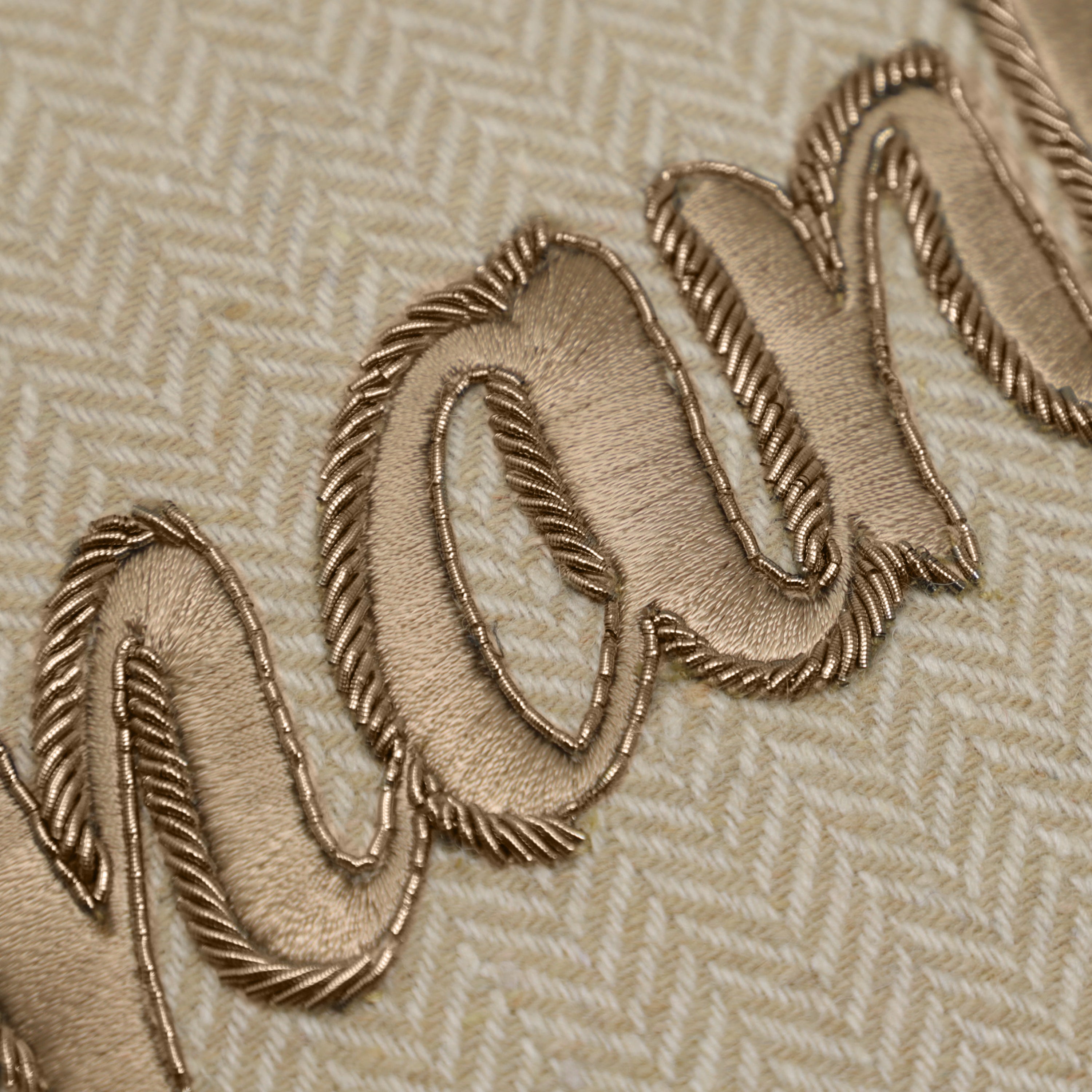 Thankful - Beige Chevron Pillow Cover