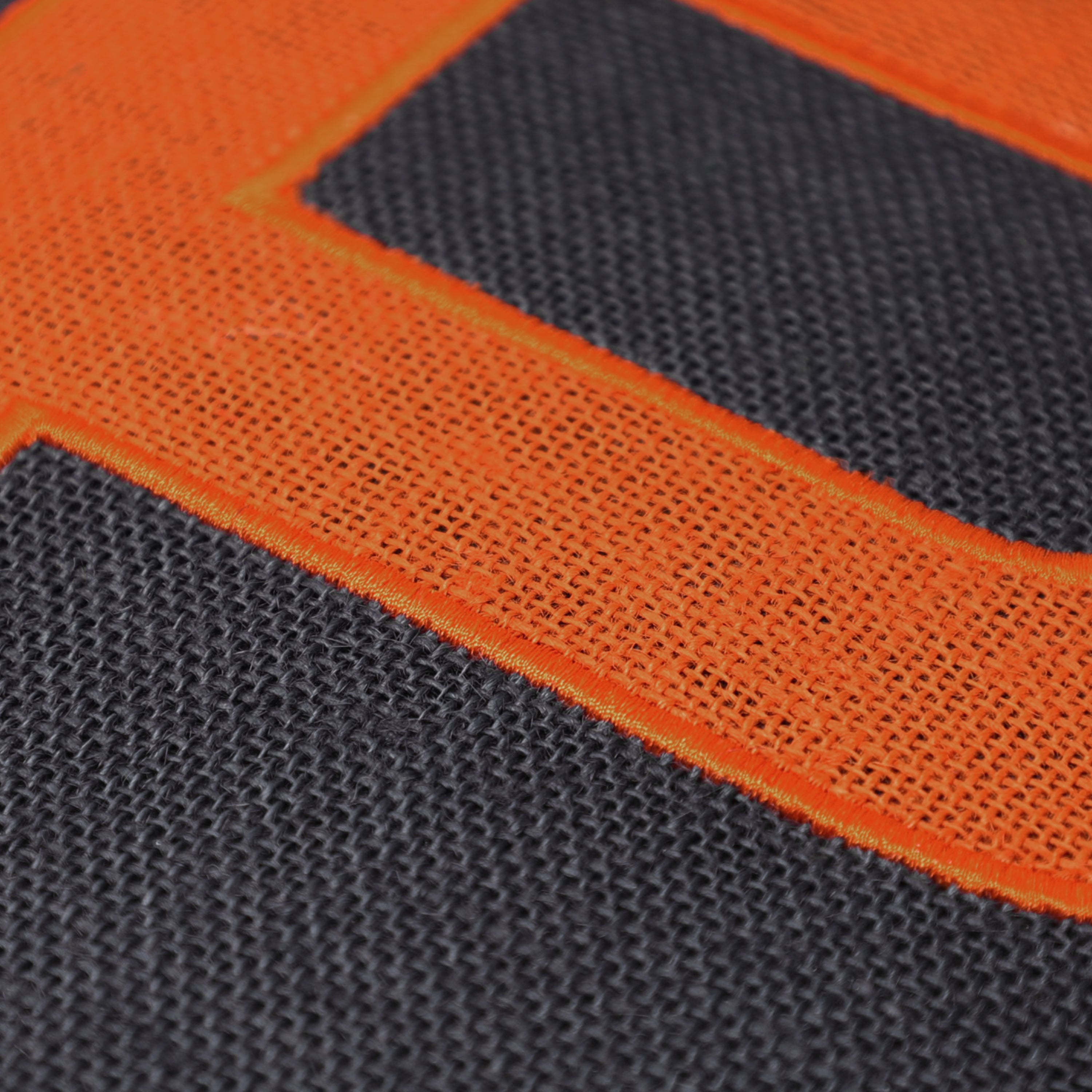 Navy and Orange Monogram Burlap Pillow Cover