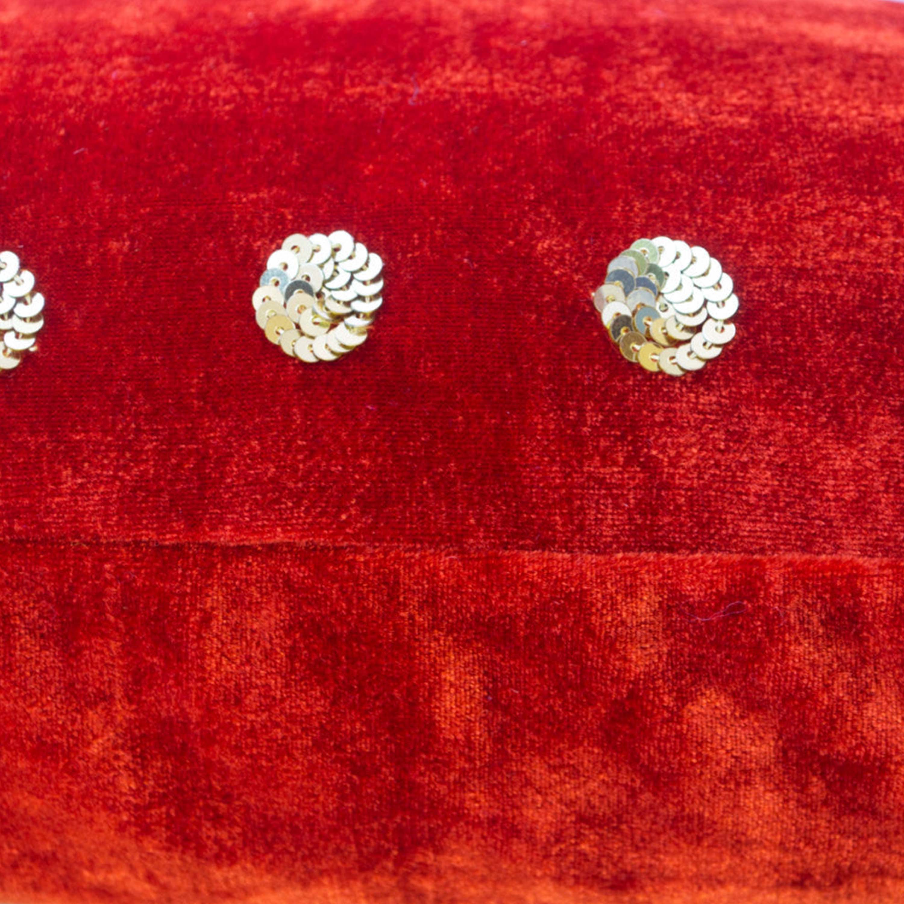 Custom Velvet Pillow Cover with Gold Sequin Embroidery
