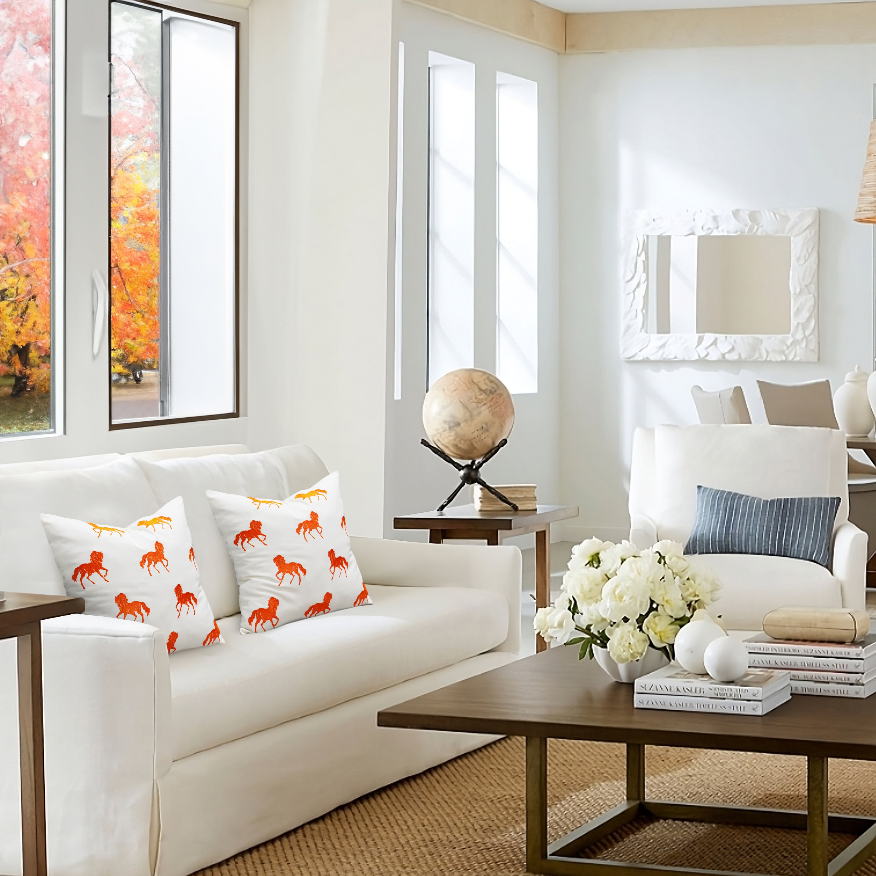 Suburban Horse Pillow Cover