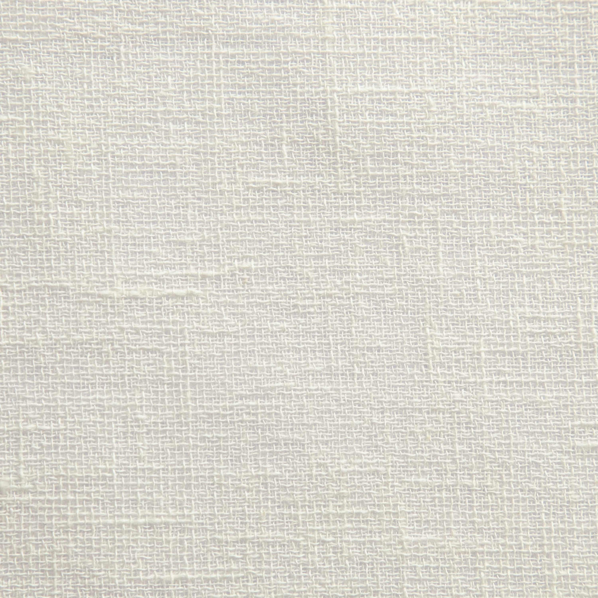 Close-up view of an ivory cotton blend sheer curtain showing a slubby cross-hatch textile texture.
