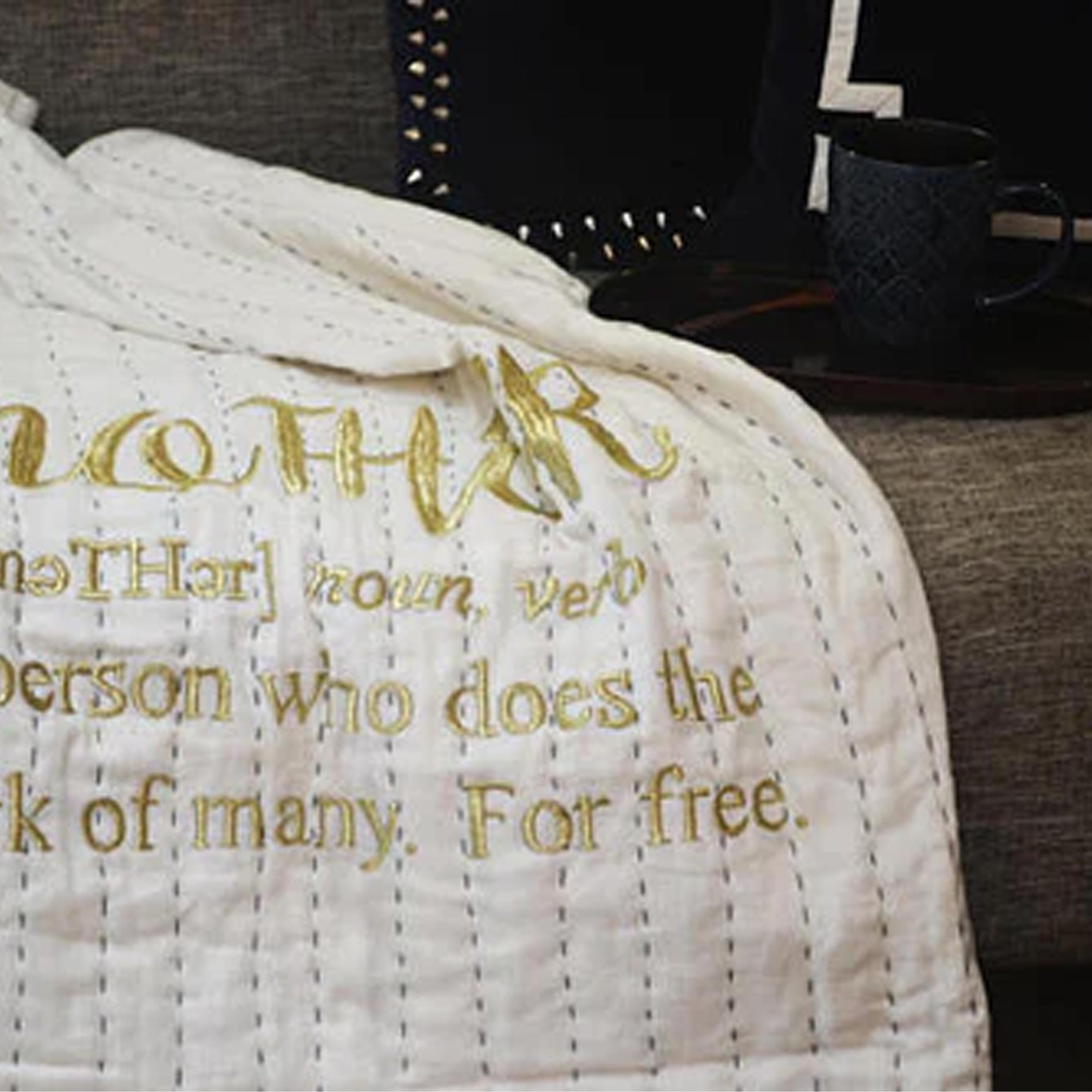 Handcrafted with ivory linen on the front, this quilt reverses to solid ivory cotton fabric and features cotton batting for comfort and durability.