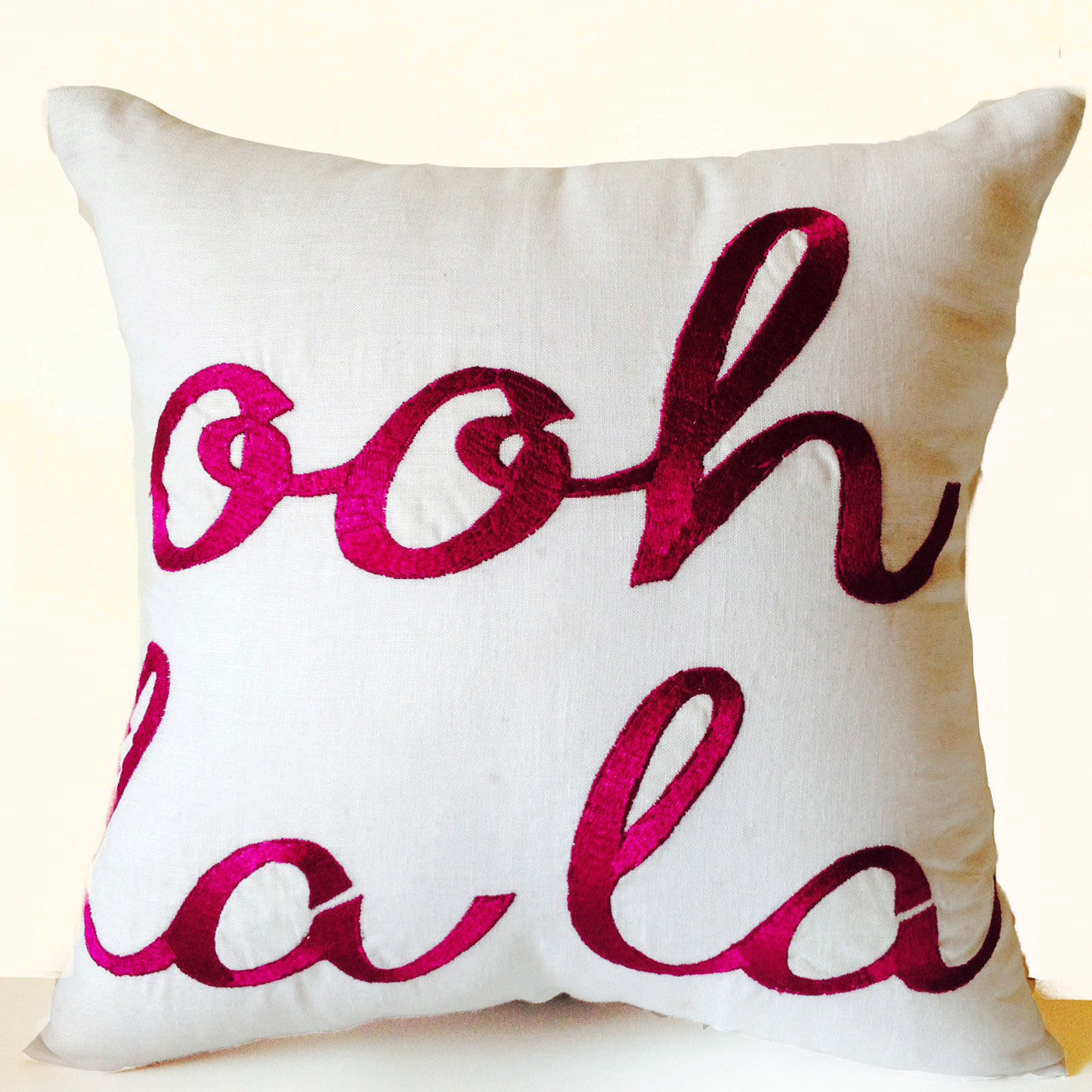 Ooh La La Throw Pillow Cover - Custom Handcrafted