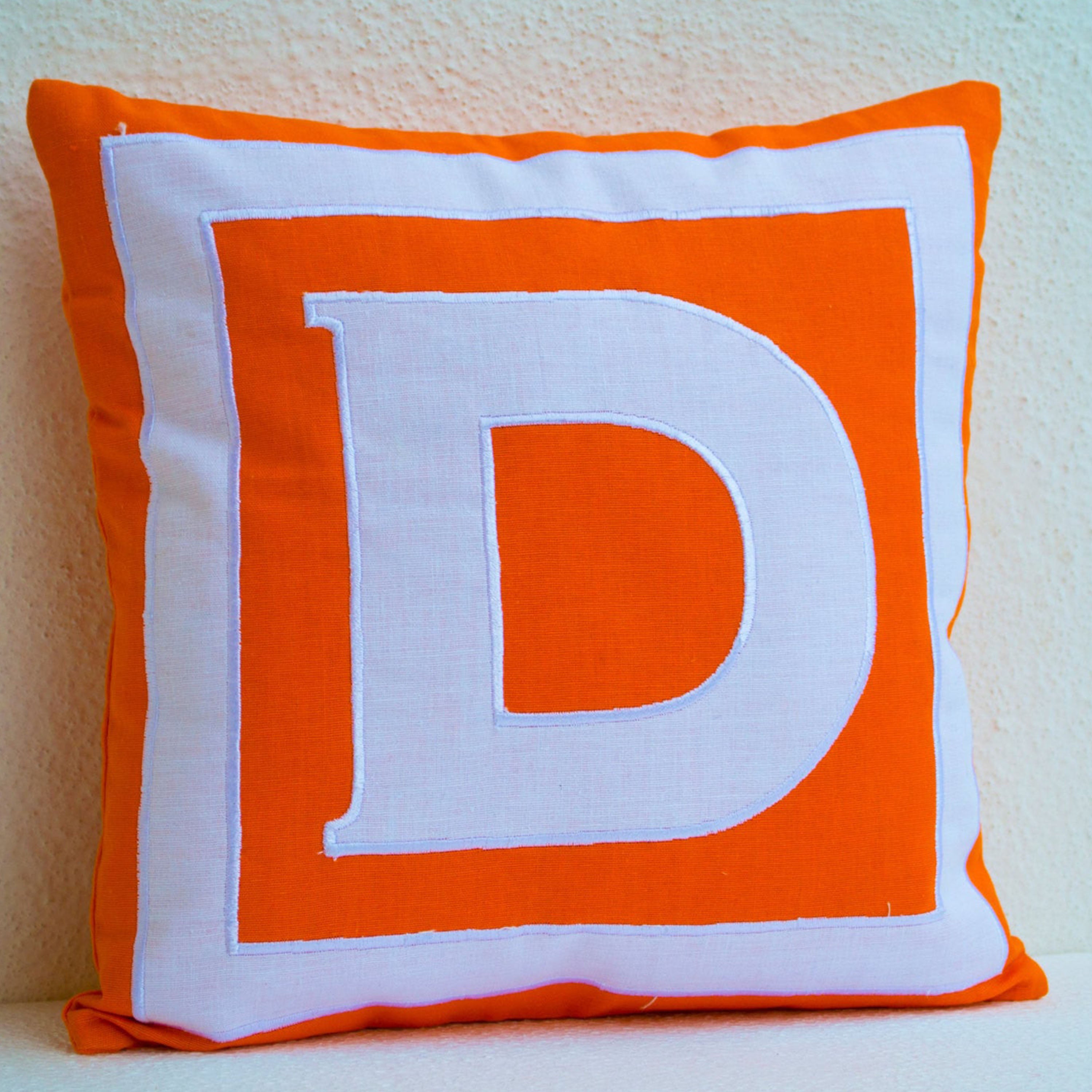 Personalized Monogrammed Alphabet In Bold Orange And White