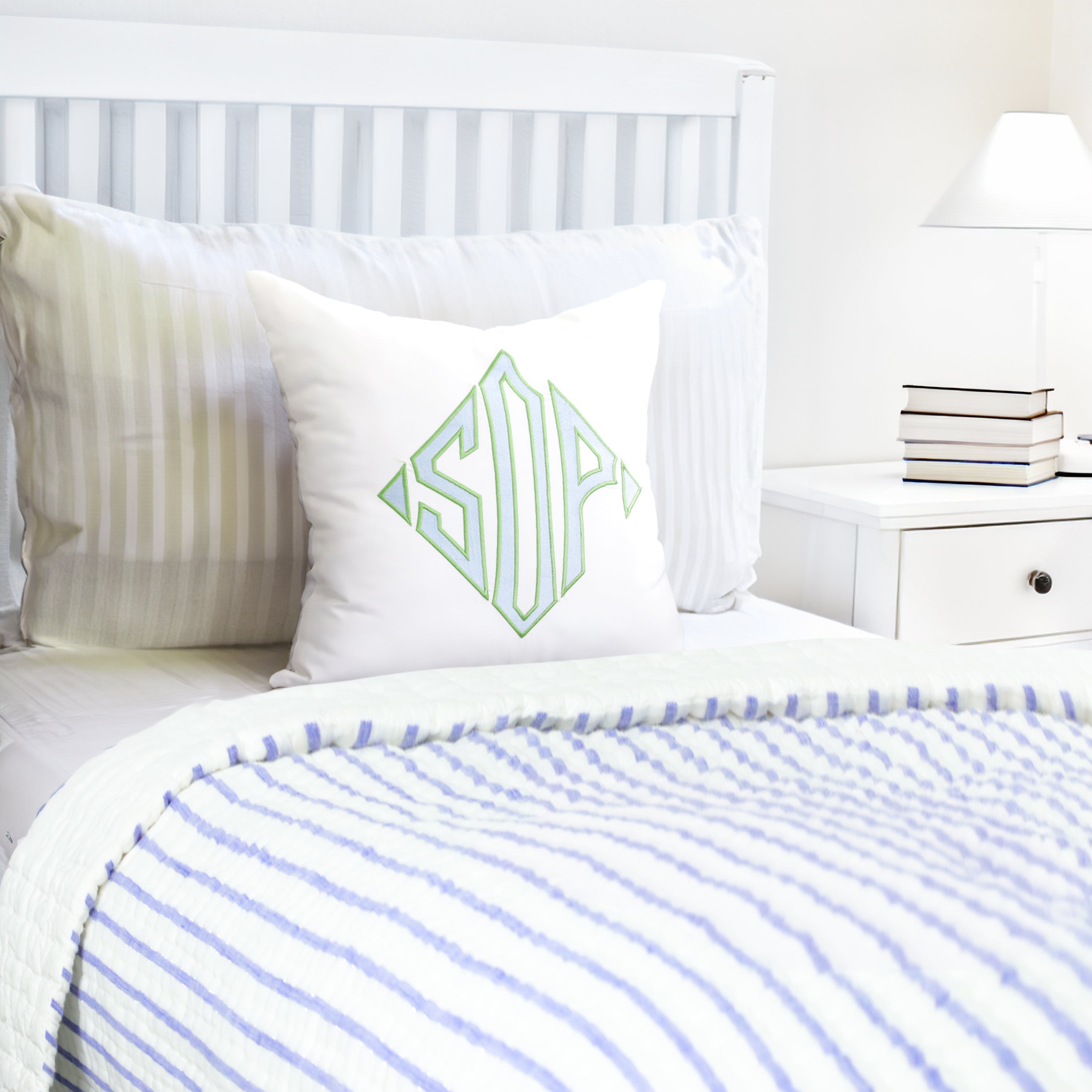 Monogram Pillow Cover on 400TC Cotton Blend