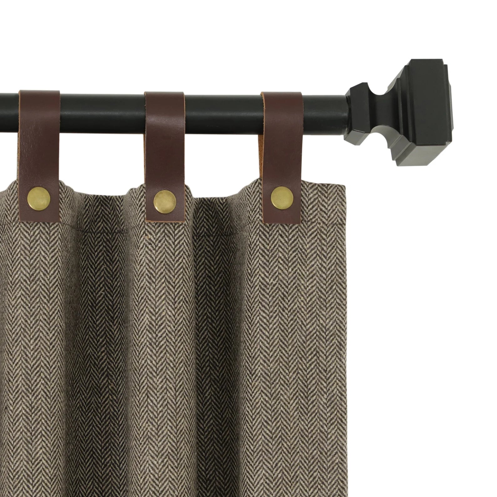 Custom Listing for Nick - 2 Dark Taupe Herringbone Wool Curtain Panels