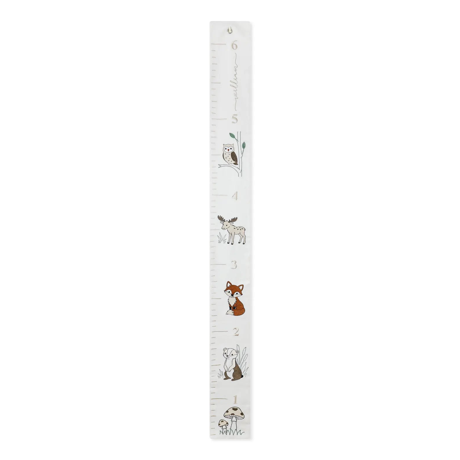 Personalized Woodland Growth Chart | Embroidered Canvas Height Chart for Boys & Girls