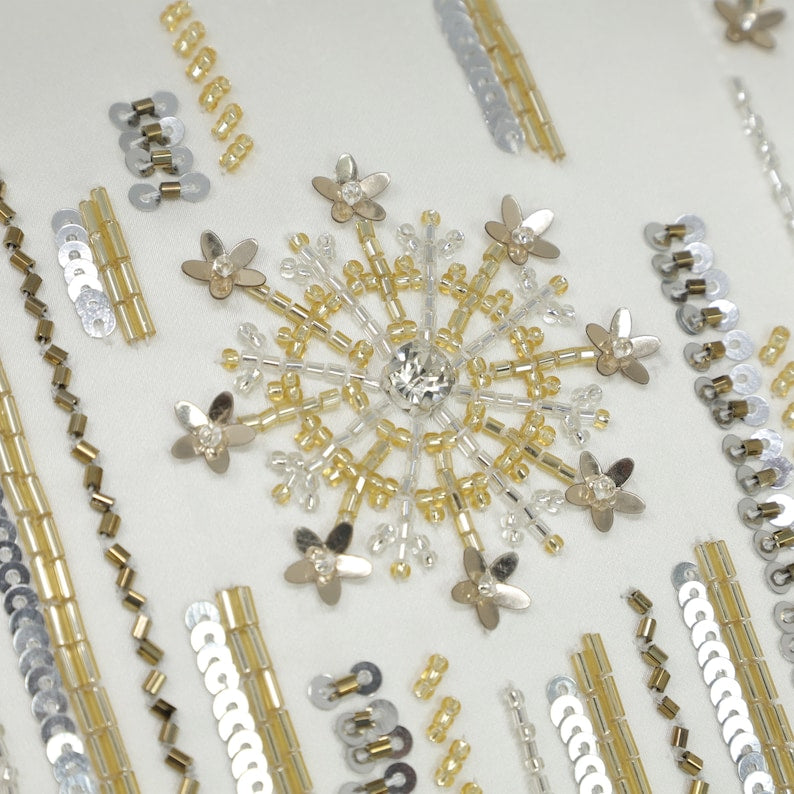 Gold and Silver Snowflake Pillow Cover