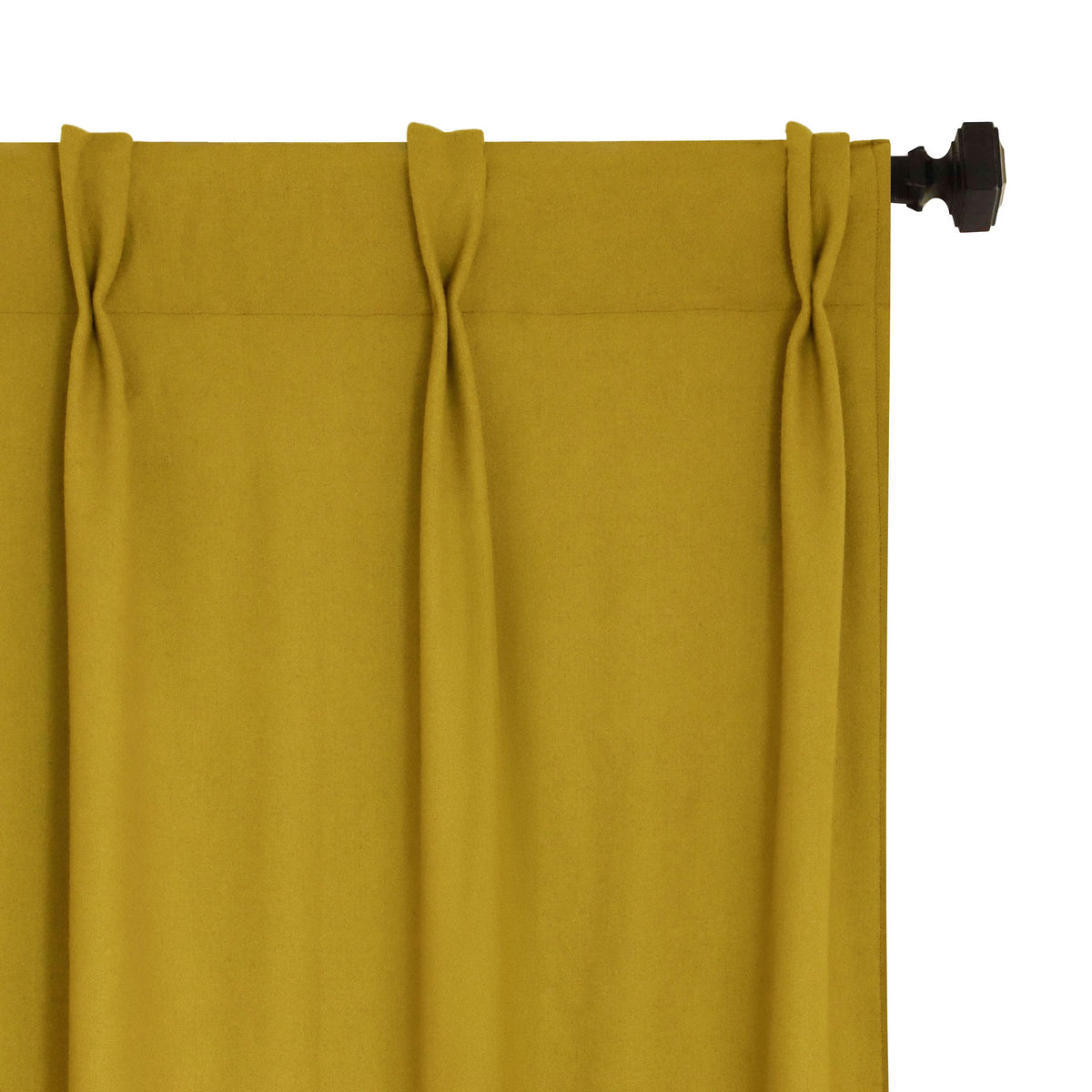 Mustard Wool Felt Curtains With Rod Pocket