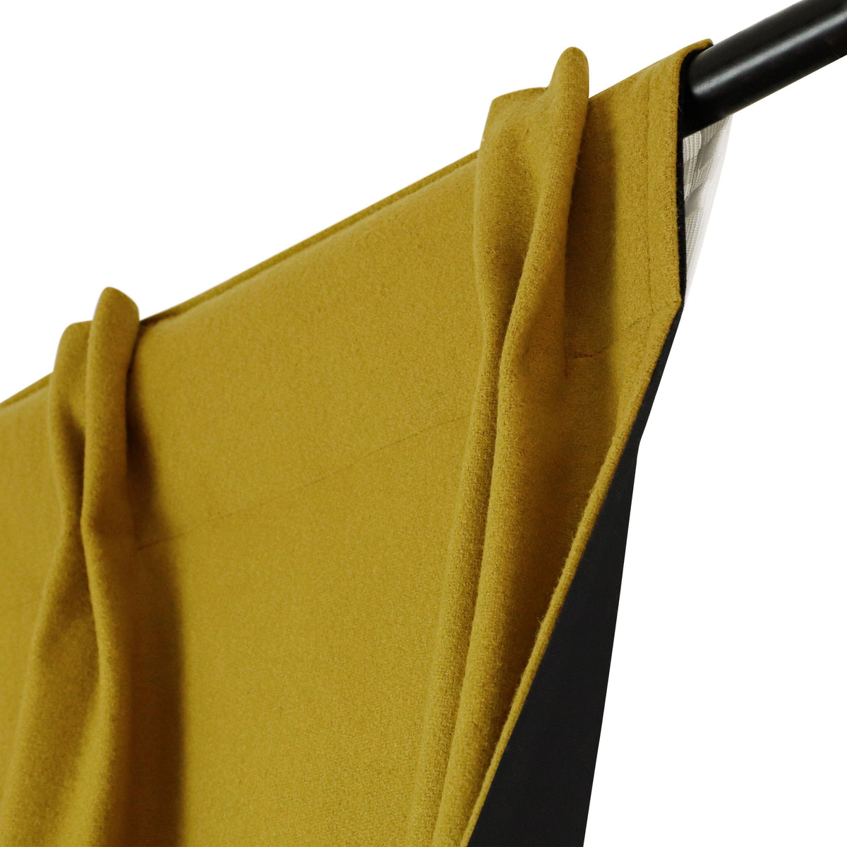 Mustard Wool Felt Curtains With Rod Pocket