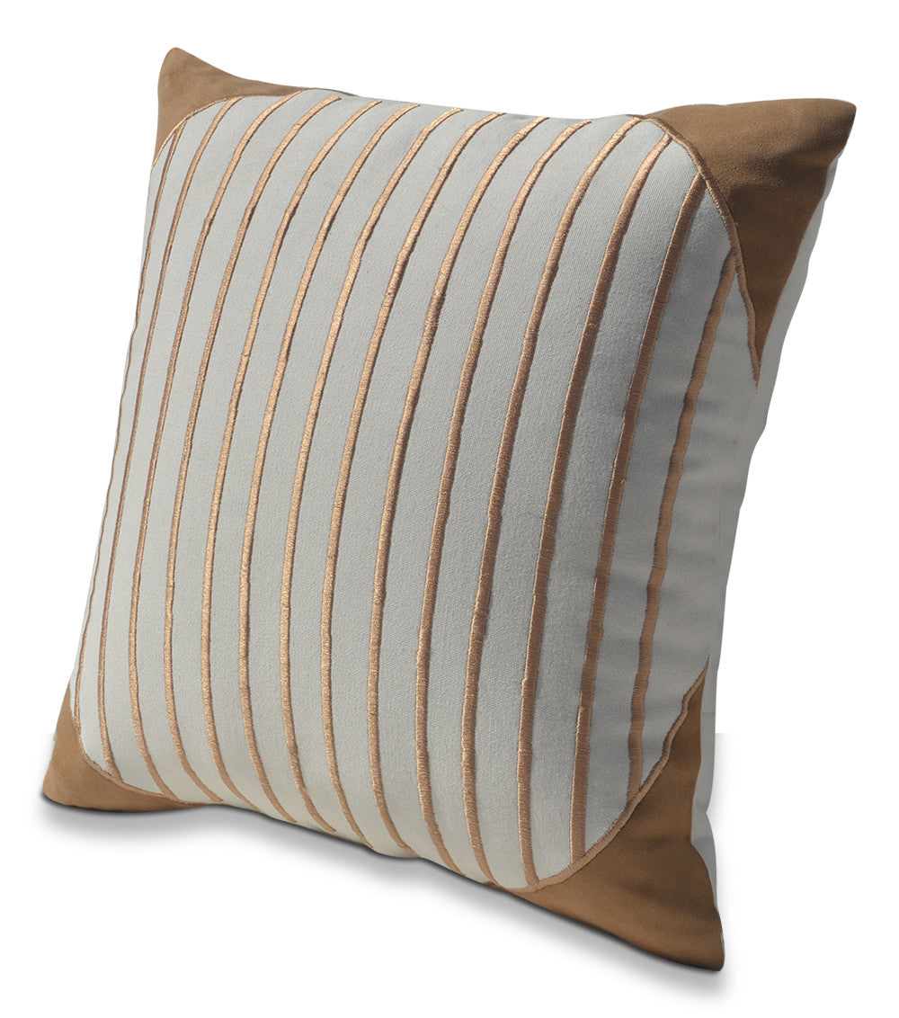 Amore Beaute decorative throw pillow cover is constructed from high quality medium to heavy weight ivory cotton canvas fabric.