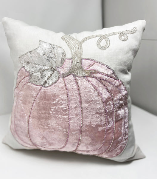 Blush Pink Velvet Throw Pillow Cover