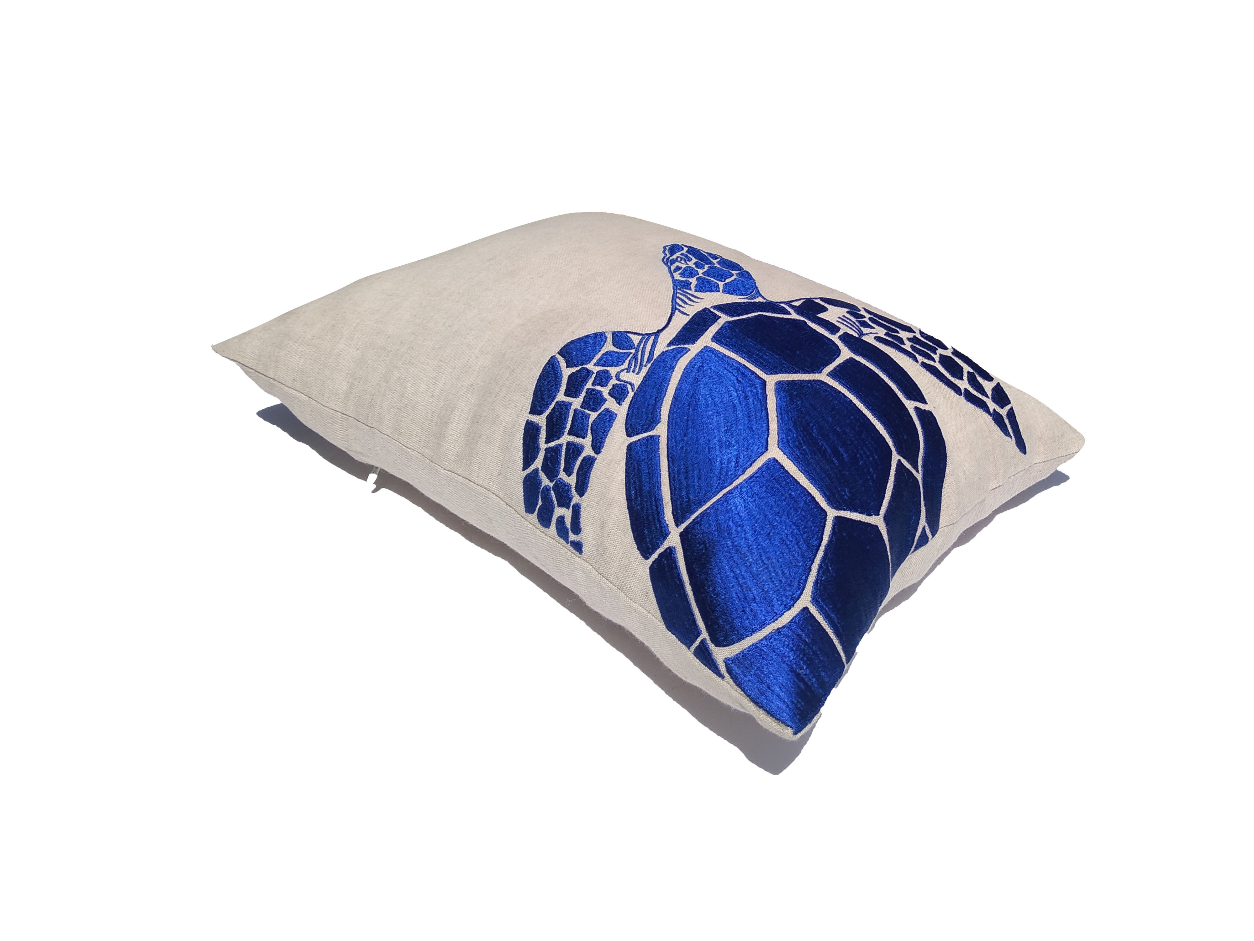 Amore Beaute Blue Turtle Throw Pillow
