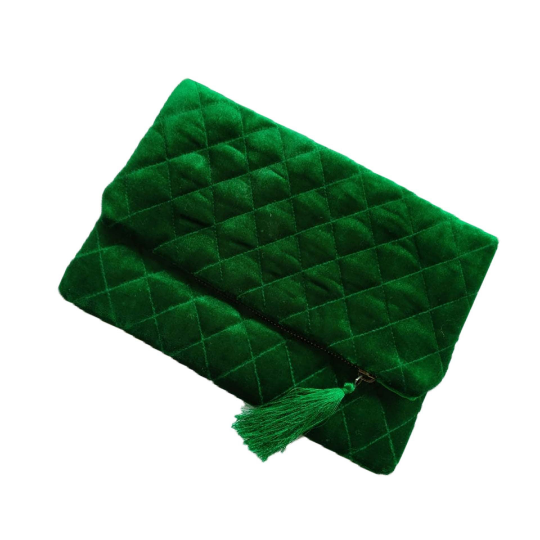  Velvet Clutch, Emerald Green Foldover Bag, Fold Over Clutch,  Valentines Day Gift : Handmade Products