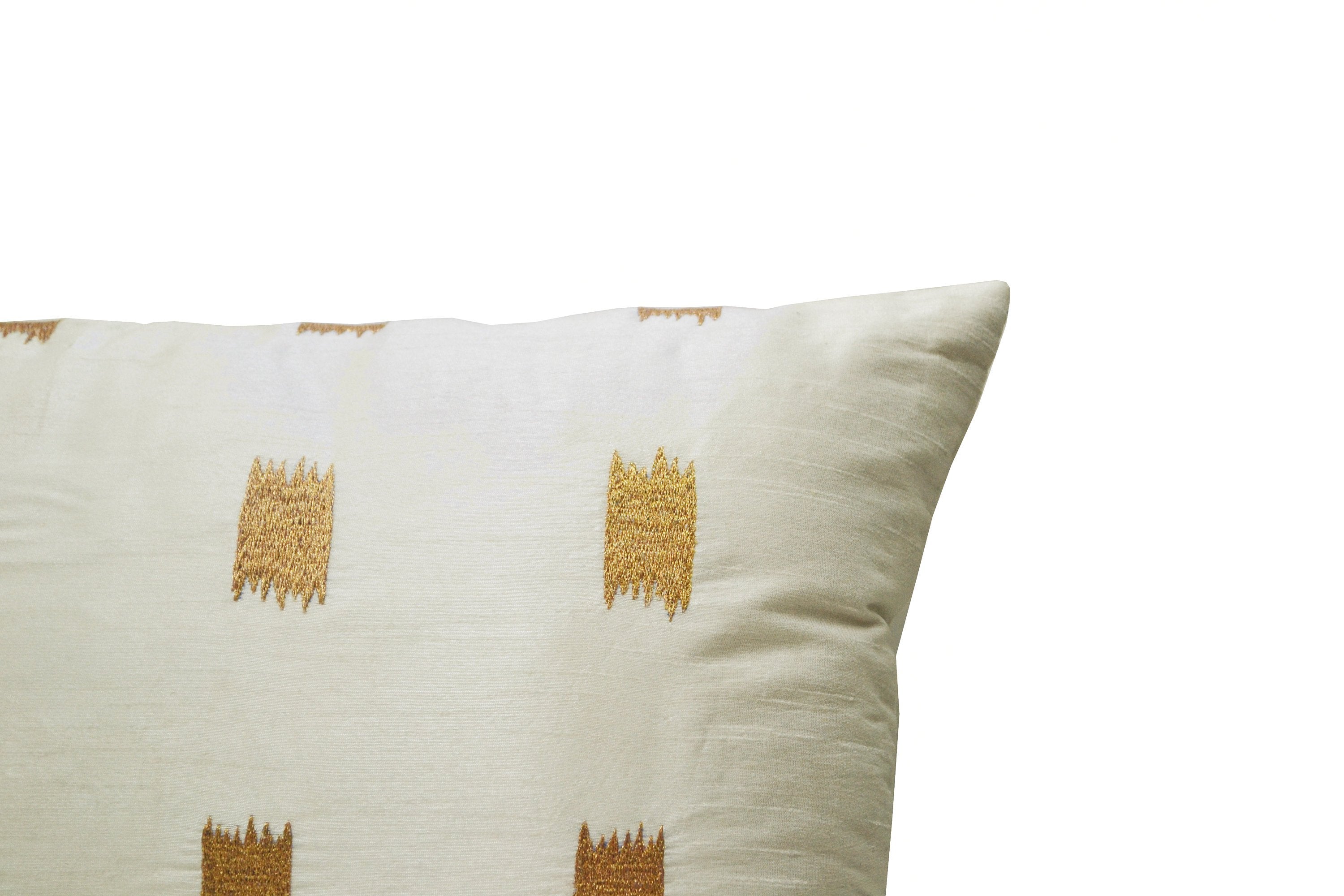 Amore Beaute silk pillow looks gorgeous in white and gold in most rooms - Bedroom, Sitting Room or Living Room.