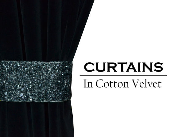 curtains in cotton velvet