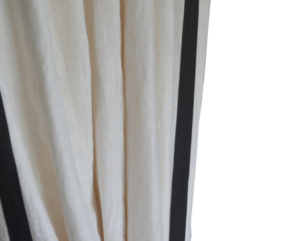 simple ivory linen curtain