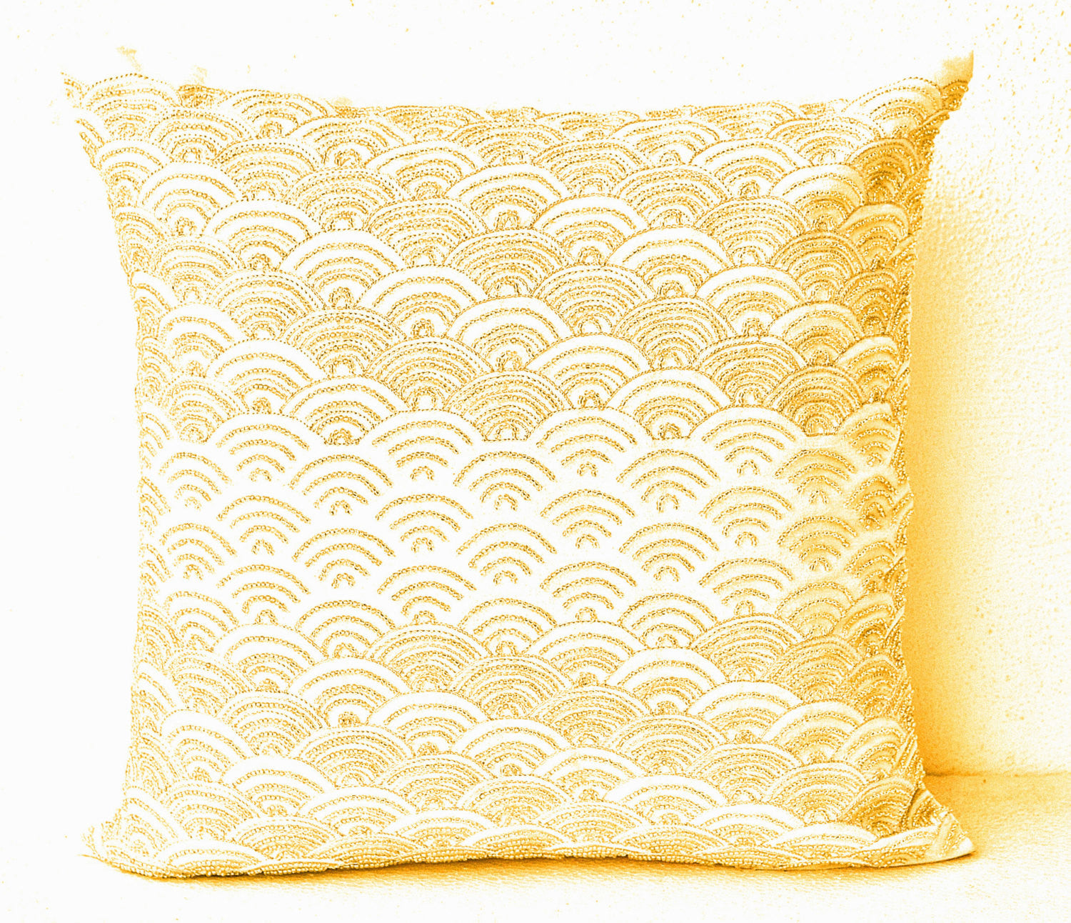 Shop for handmade cream silk sashiko gold shimmering throw pillow