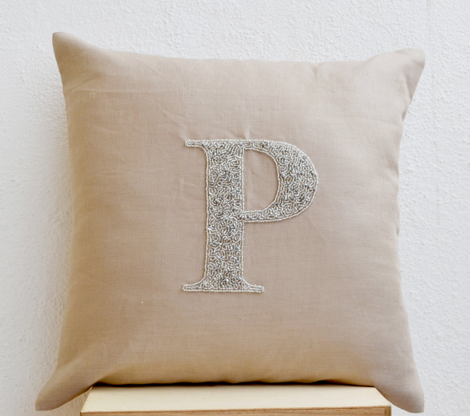 Sequin sales initial pillow