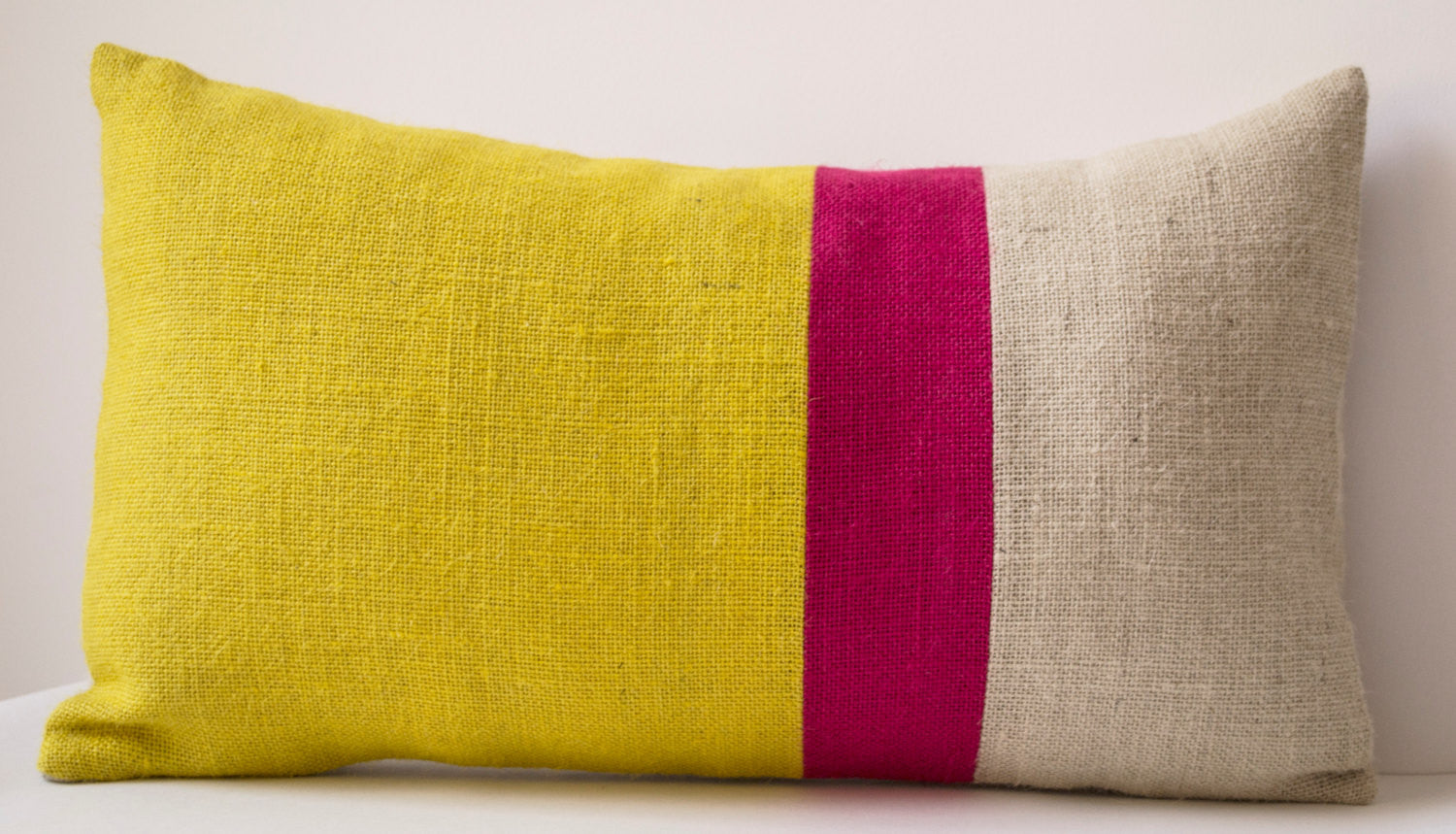 Burlap lumbar clearance pillow