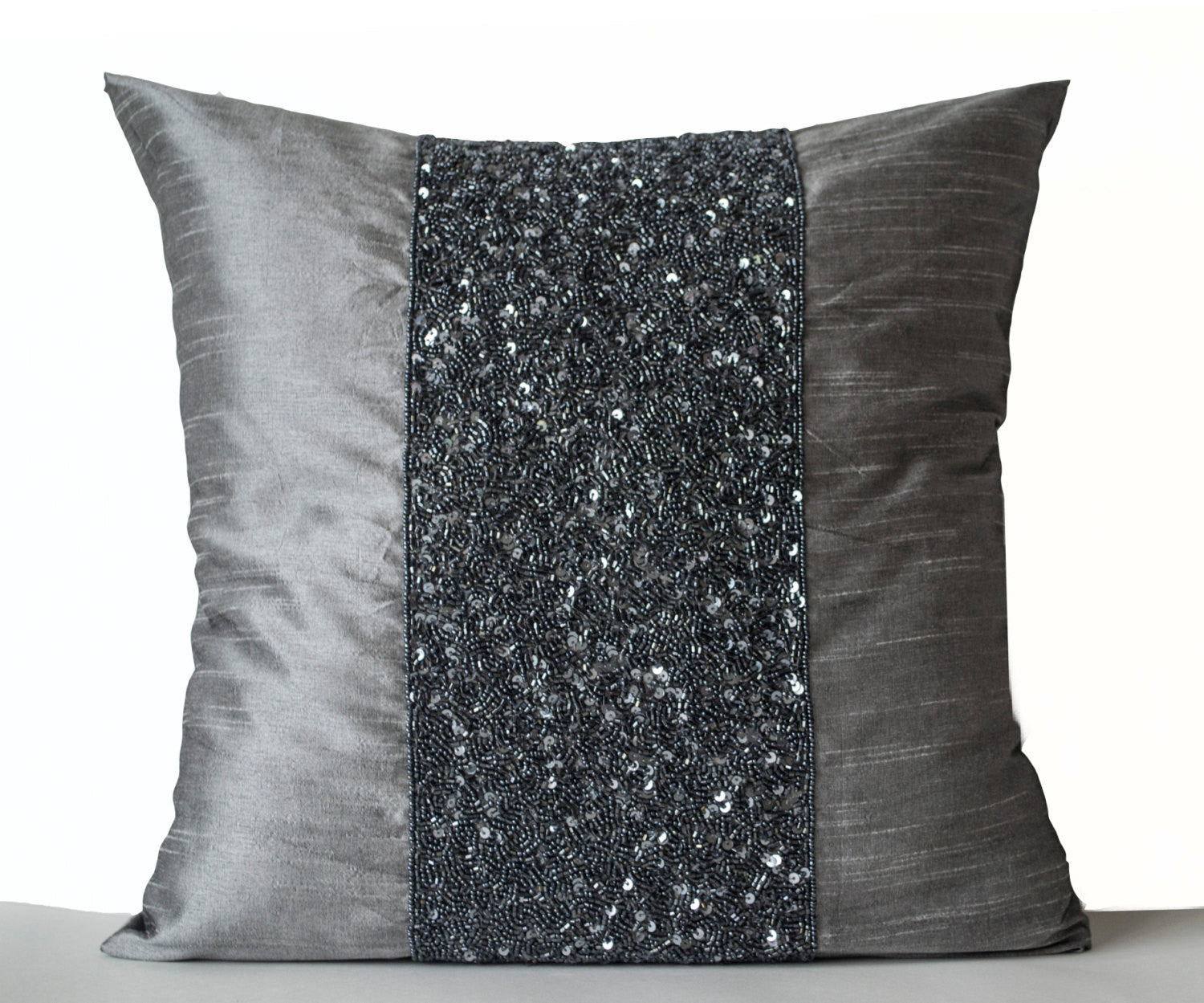 Grey sales sequin cushion