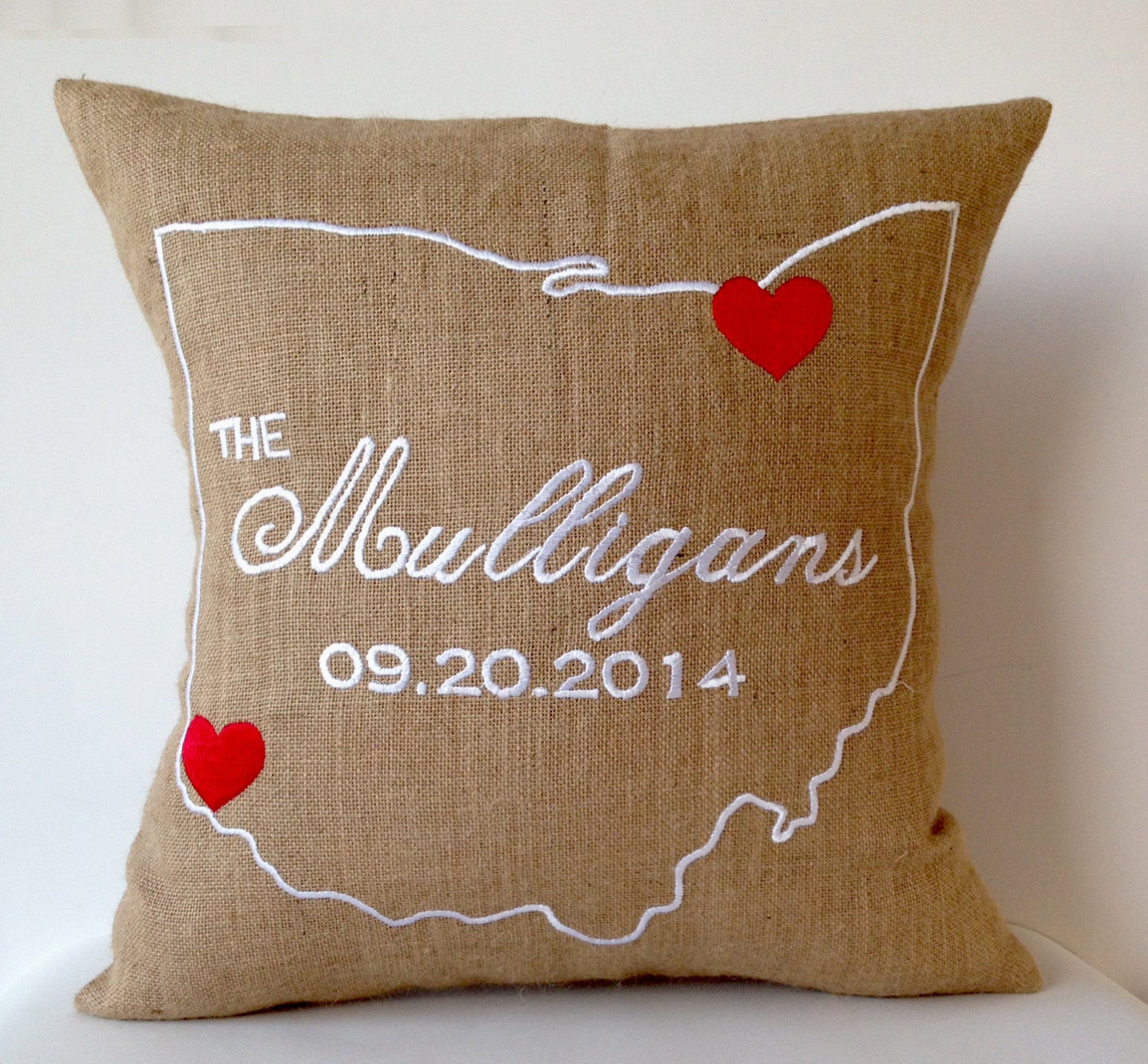 Embroidered personalised pillow shop cases