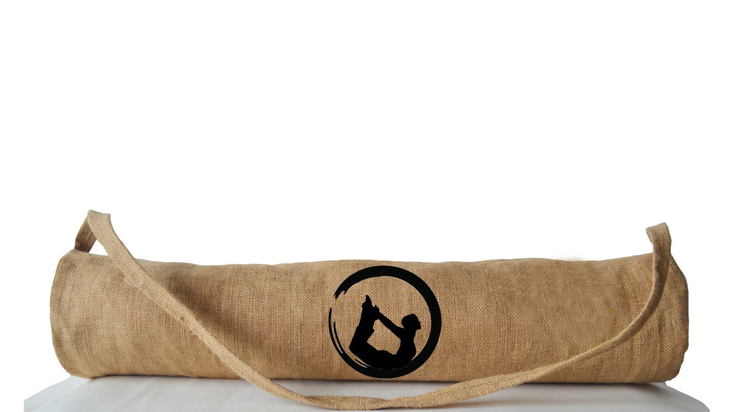 Shop for handmade ivory burlap black yoga bag with hand embroidery
