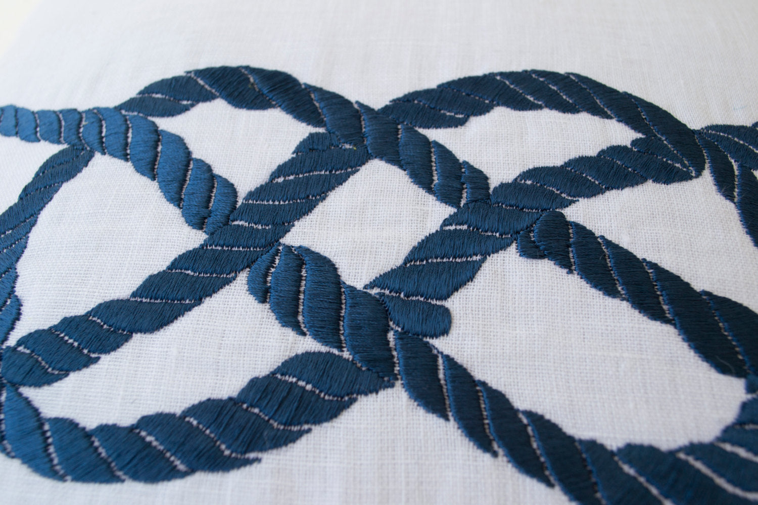 nautical themed knot pillow 