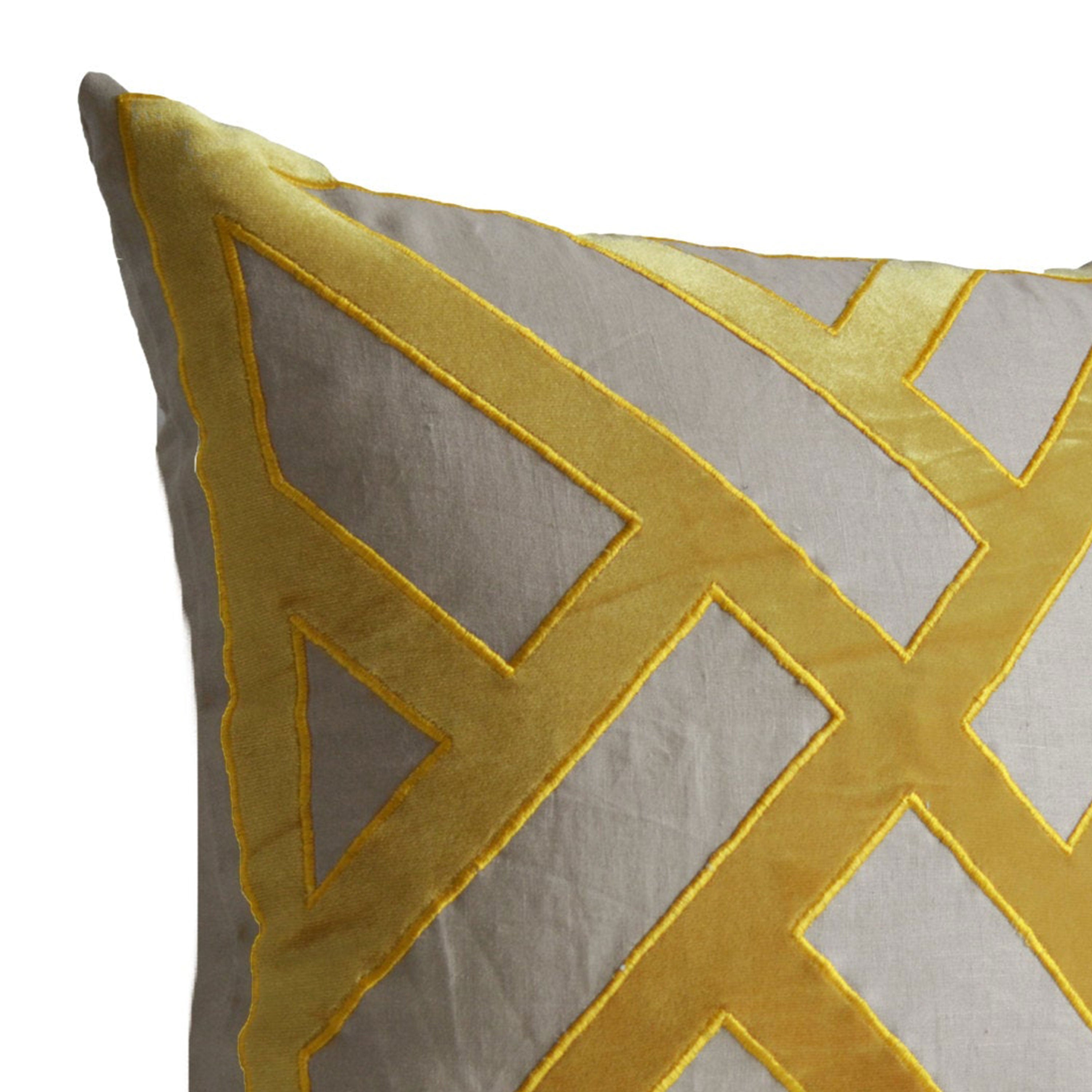 Yellow Gray Chippendale Pillow Cover