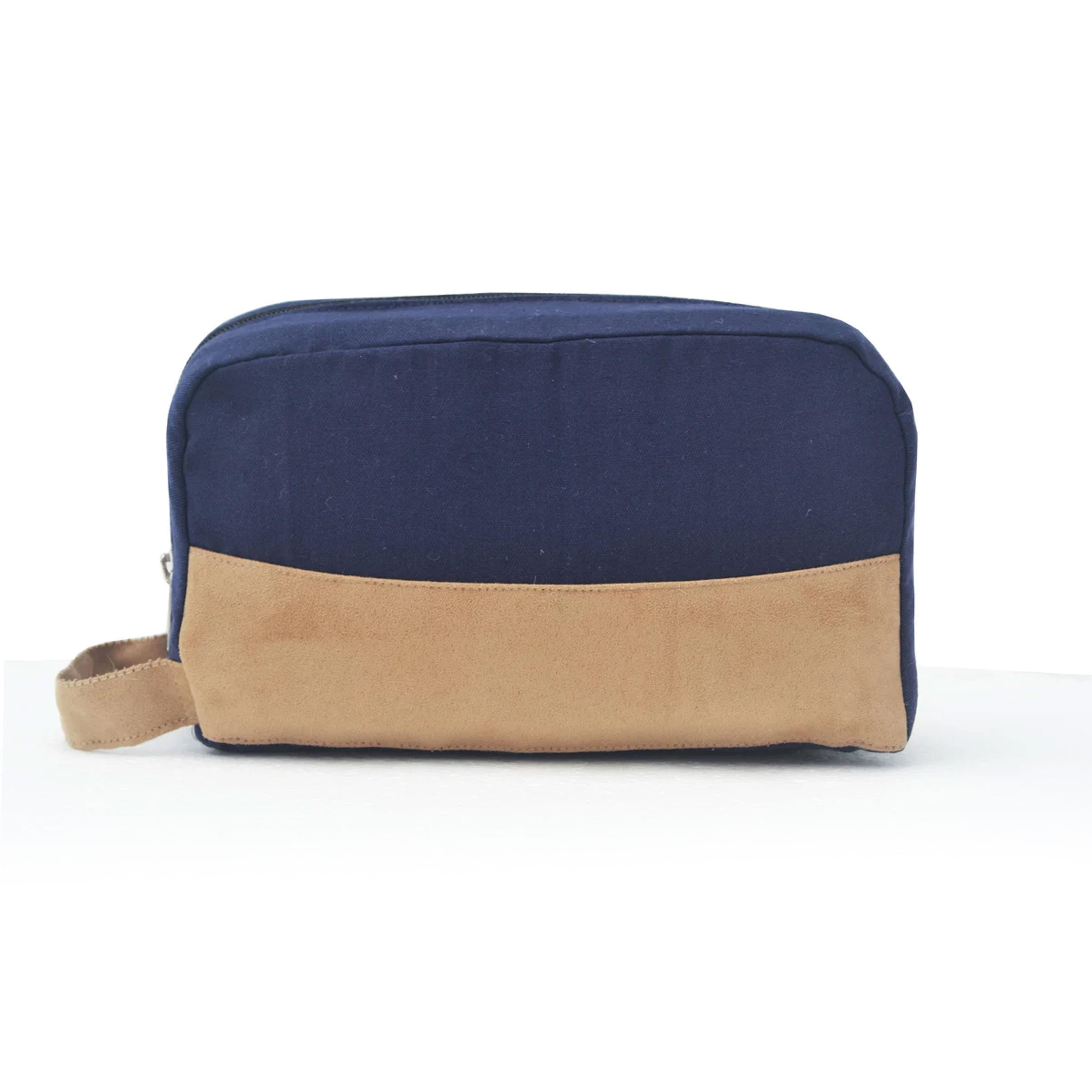 Travel Toiletry Bag, Cotton Faux Suede Dopp Kit