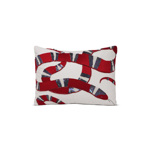 Red Snake Pillow Cover