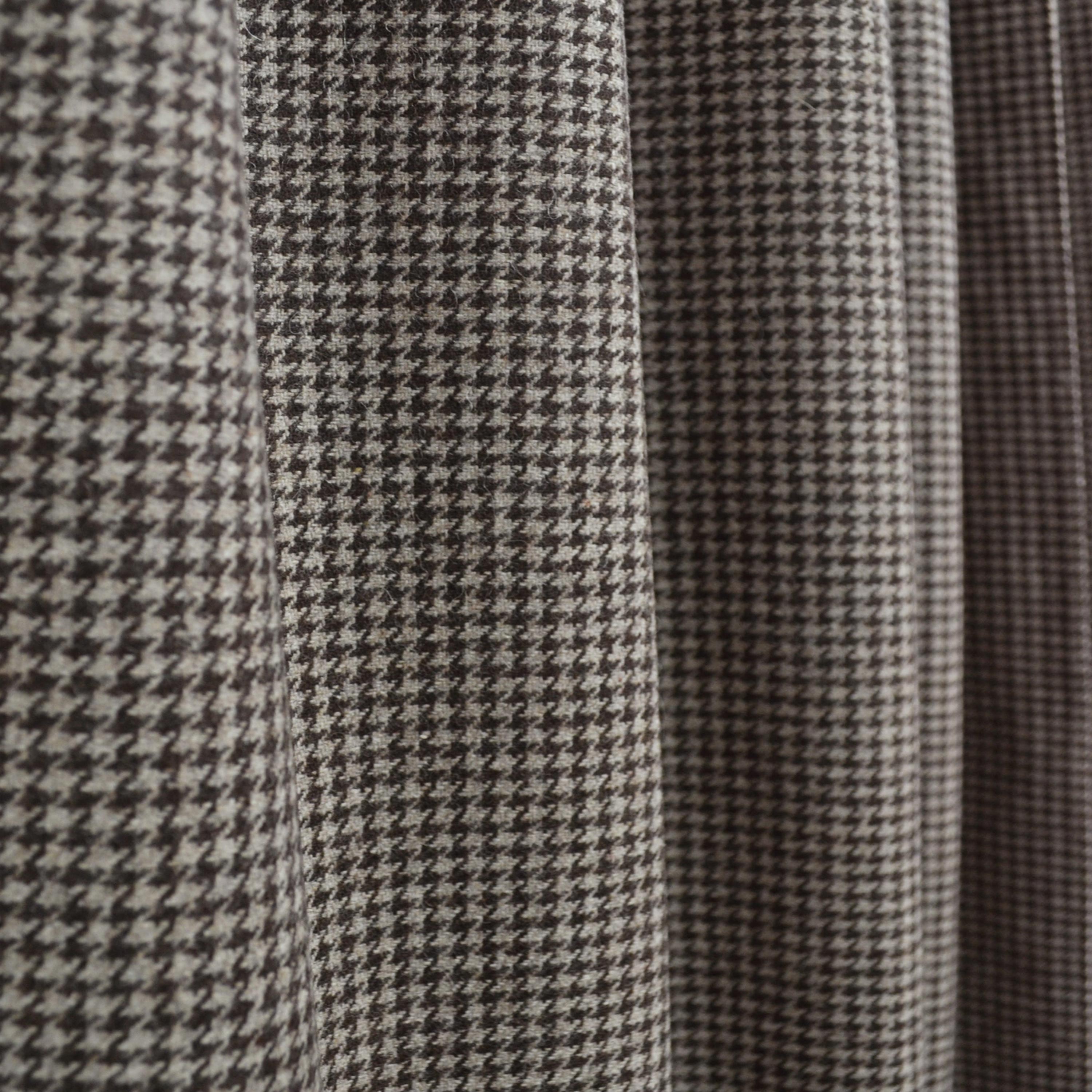 Brown Houndstooth Wool Curtain