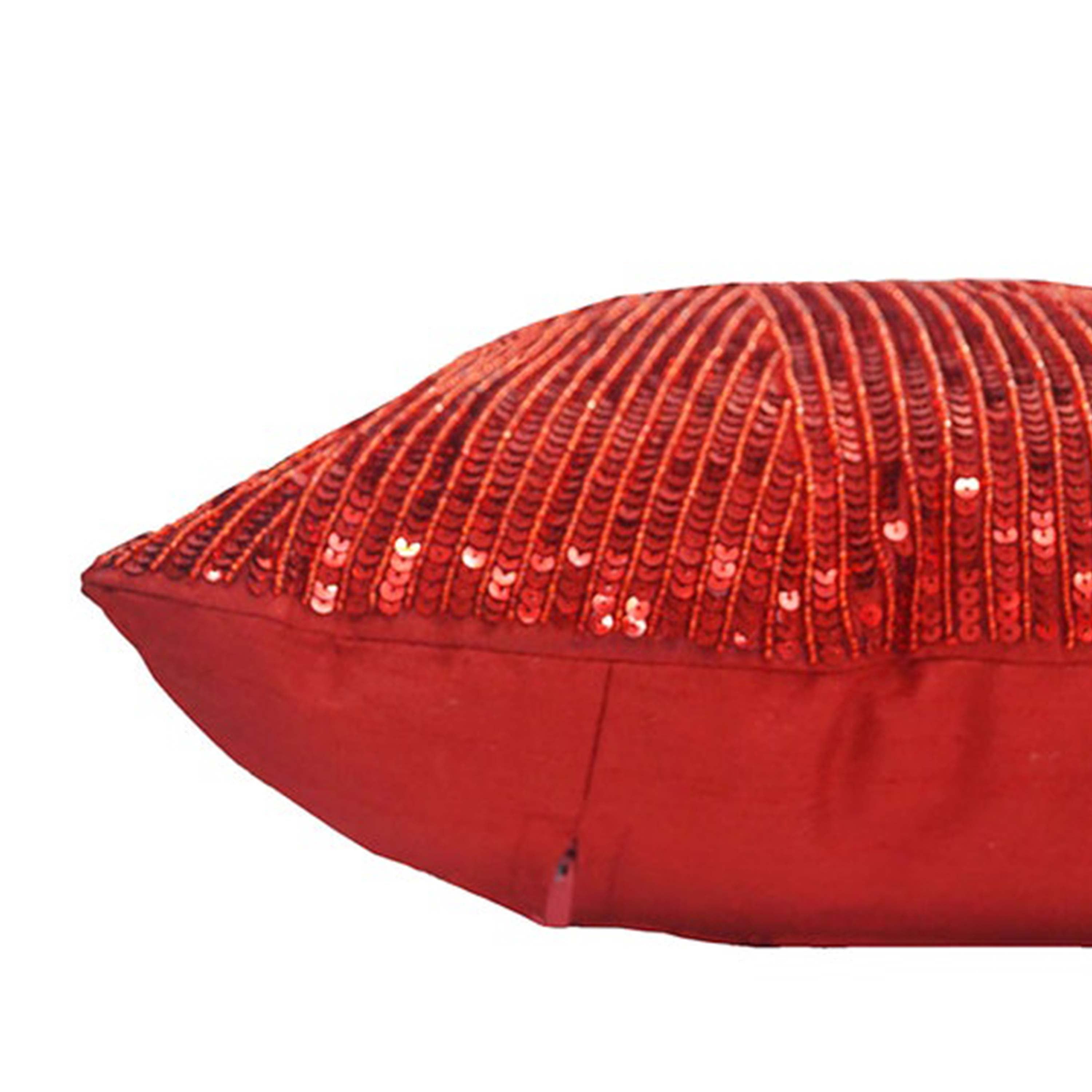 Red Sequin Starburst Pillow Cover