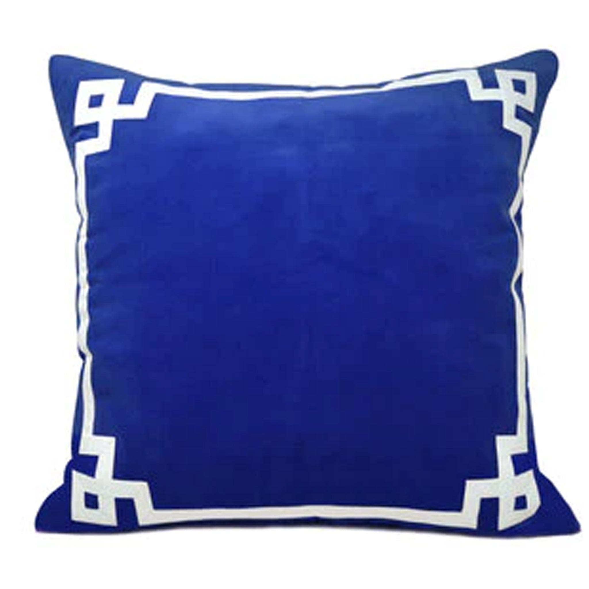 Royal Blue Velvet Greek Key Pillow Cover